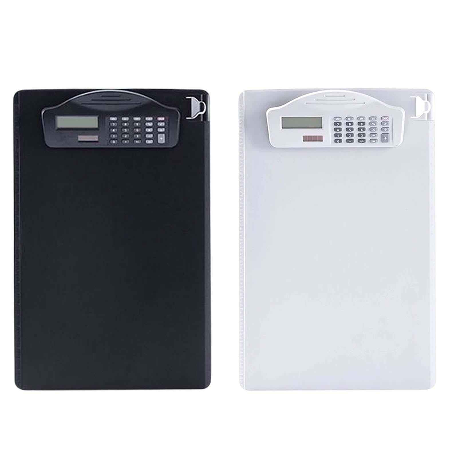 Clipboard with Calculator with Pen Clip A4 for Doctors Office School Black