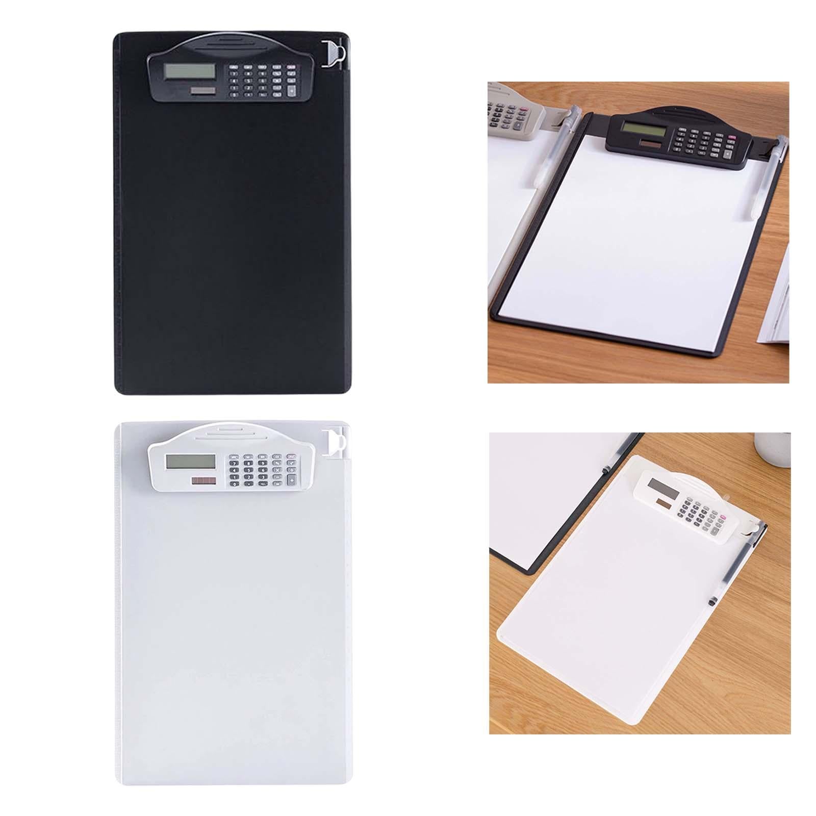 Clipboard with Calculator with Pen Clip A4 for Doctors Office School Black