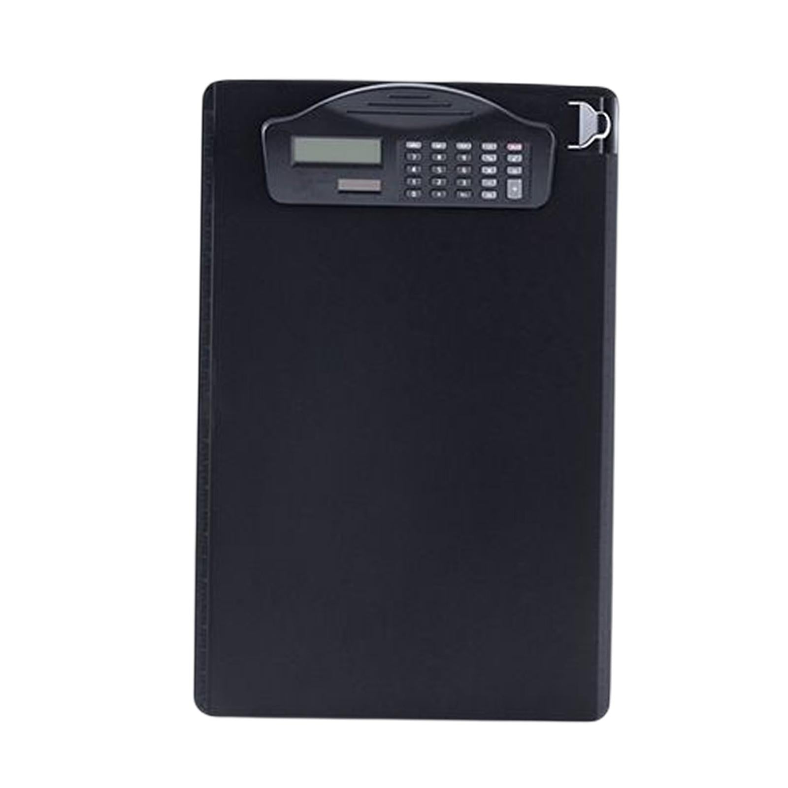 Clipboard with Calculator with Pen Clip A4 for Doctors Office School Black