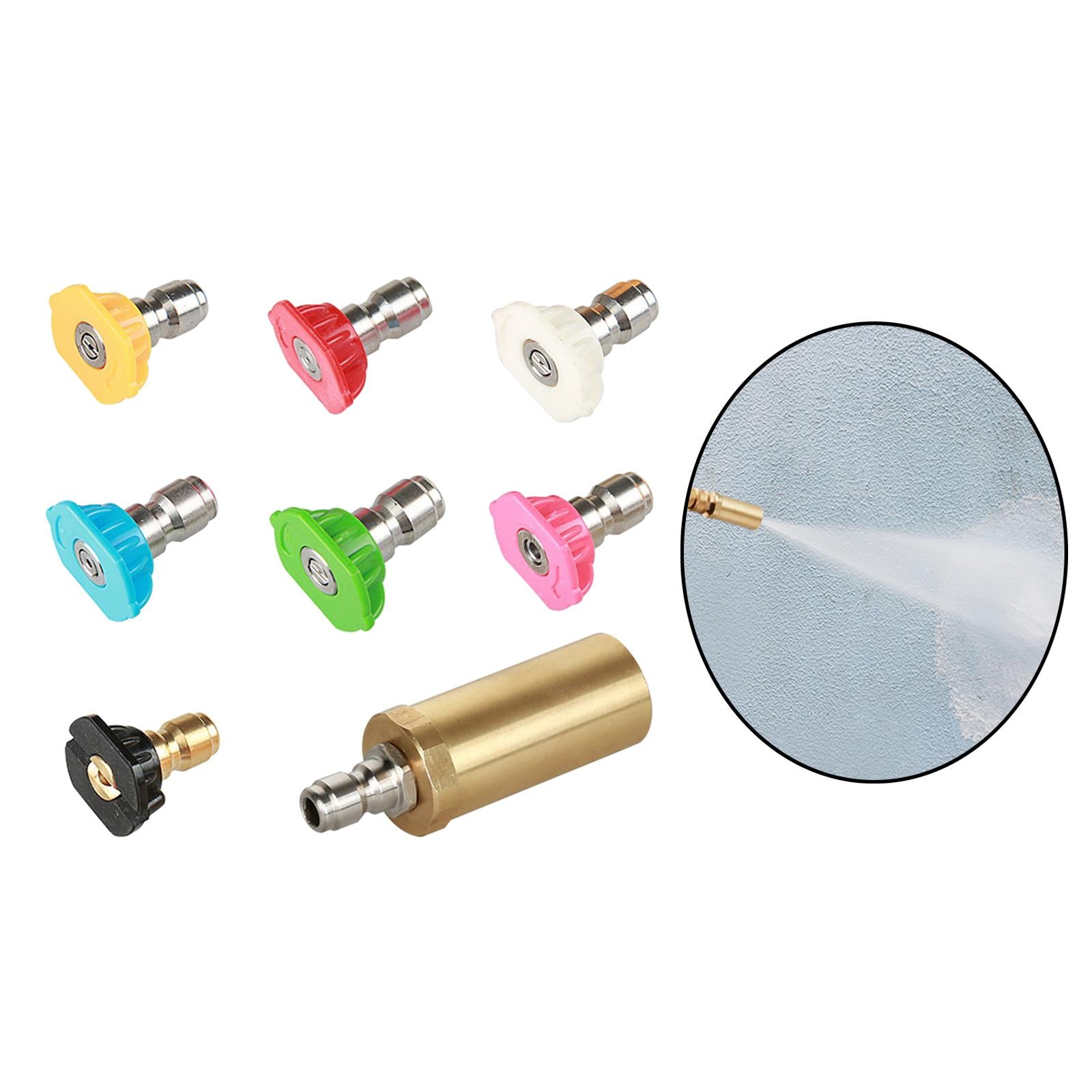 High Pressure Washer Turbo Nozzle with 7 Spray Tip for Cleaning Gutters