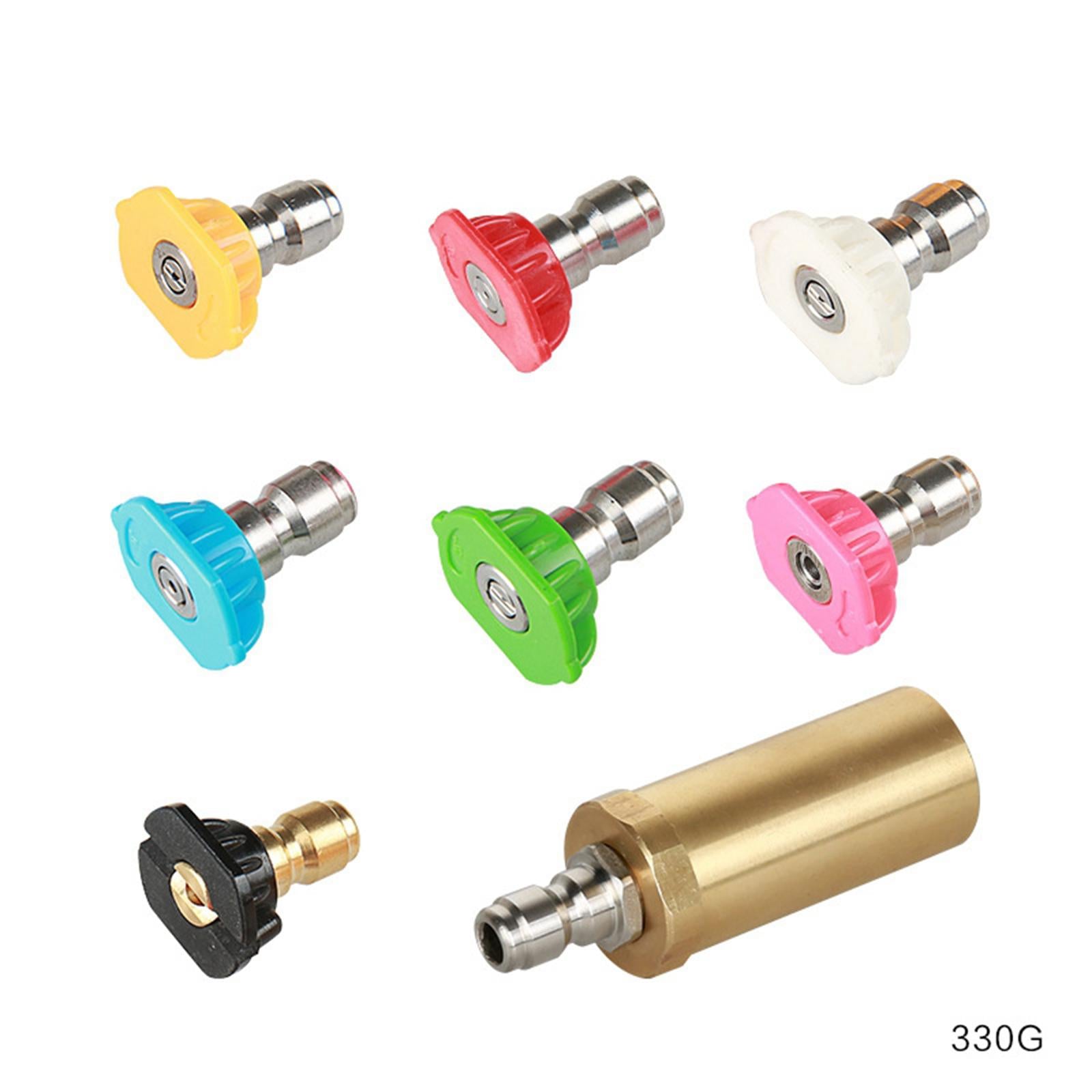 High Pressure Washer Turbo Nozzle with 7 Spray Tip for Cleaning Gutters