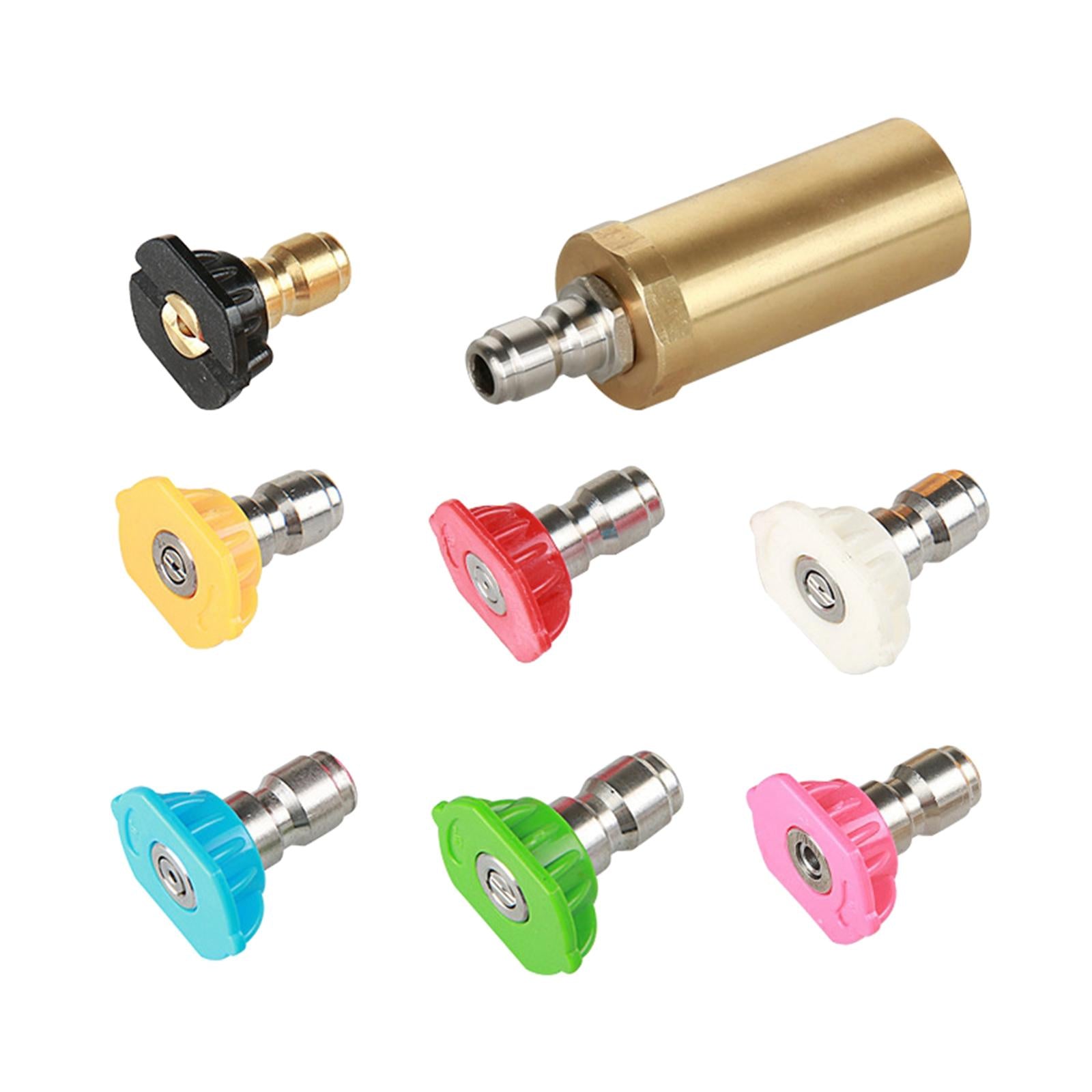 High Pressure Washer Turbo Nozzle with 7 Spray Tip for Cleaning Gutters