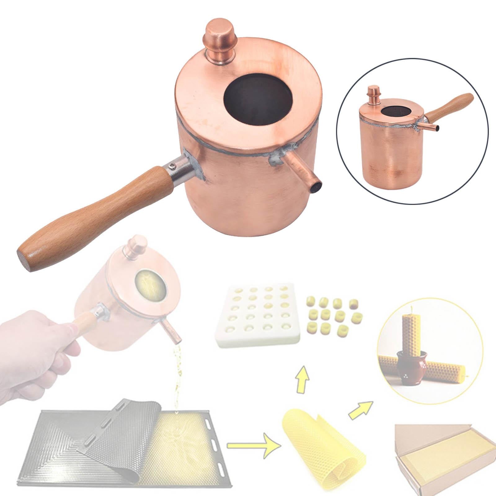 Beeswax Melting Pot Pouring Wax Melting Wooden Handle for Home Beginners