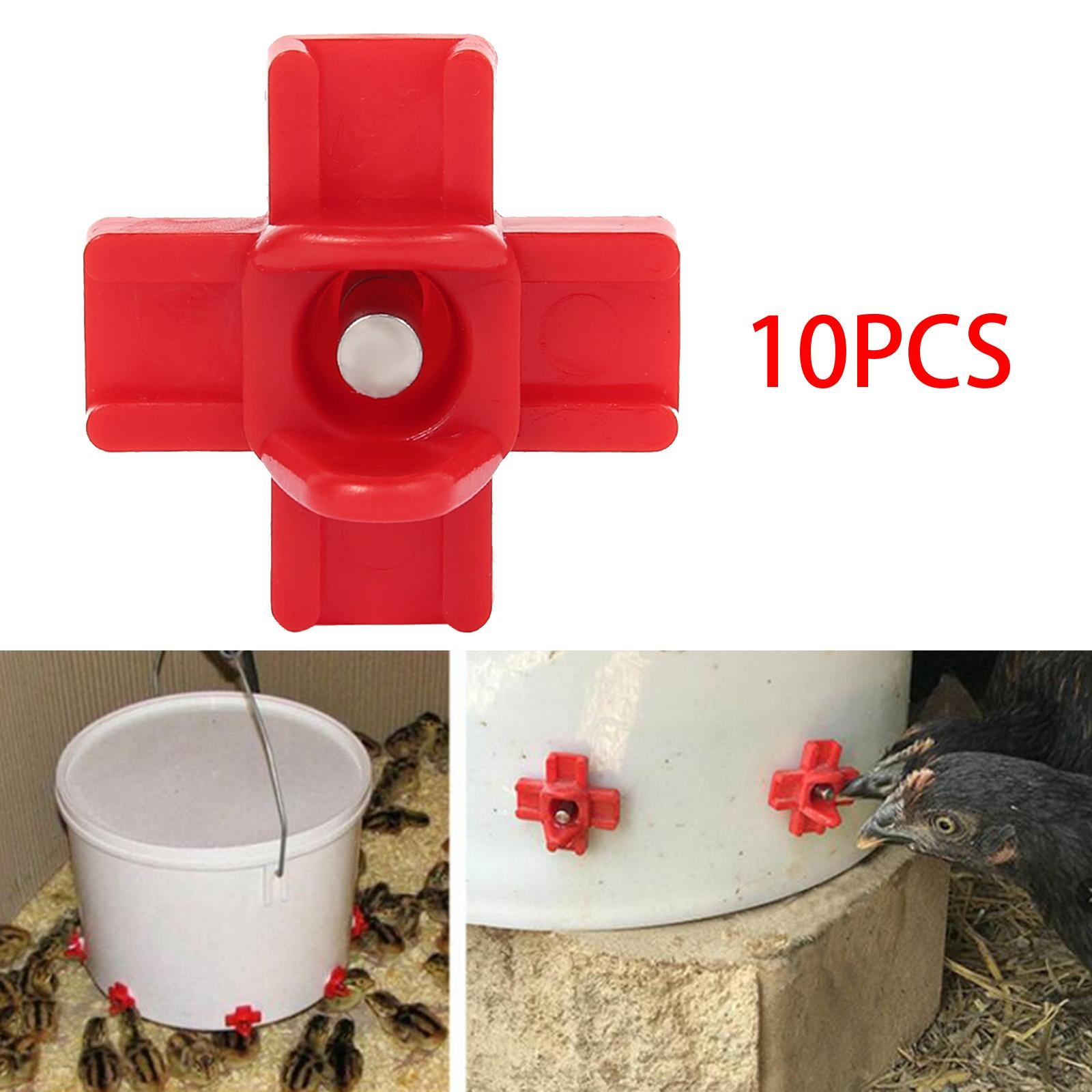 10 Pieces Chicken Water Feeder Farm for Poultry Supplies Goose Birds