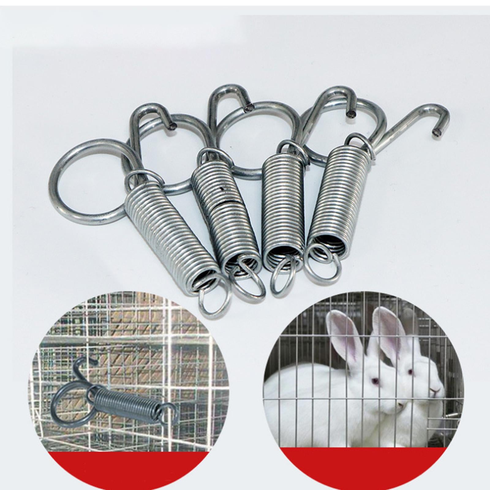 10 Packs Elastic Metal Cage Door Spring Hook for Rabbit Cage Small