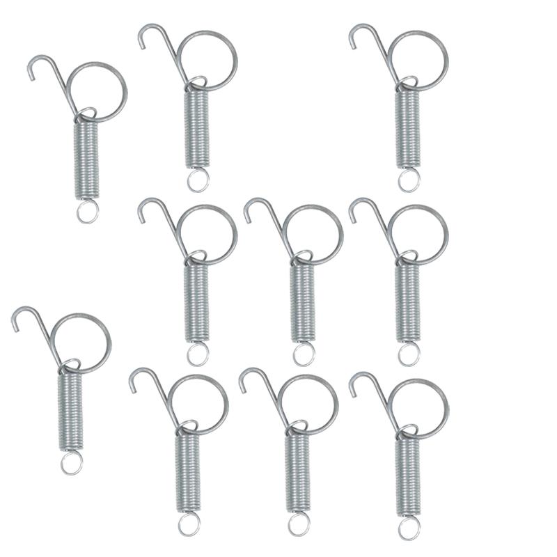 10 Packs Elastic Metal Cage Door Spring Hook for Rabbit Cage Large