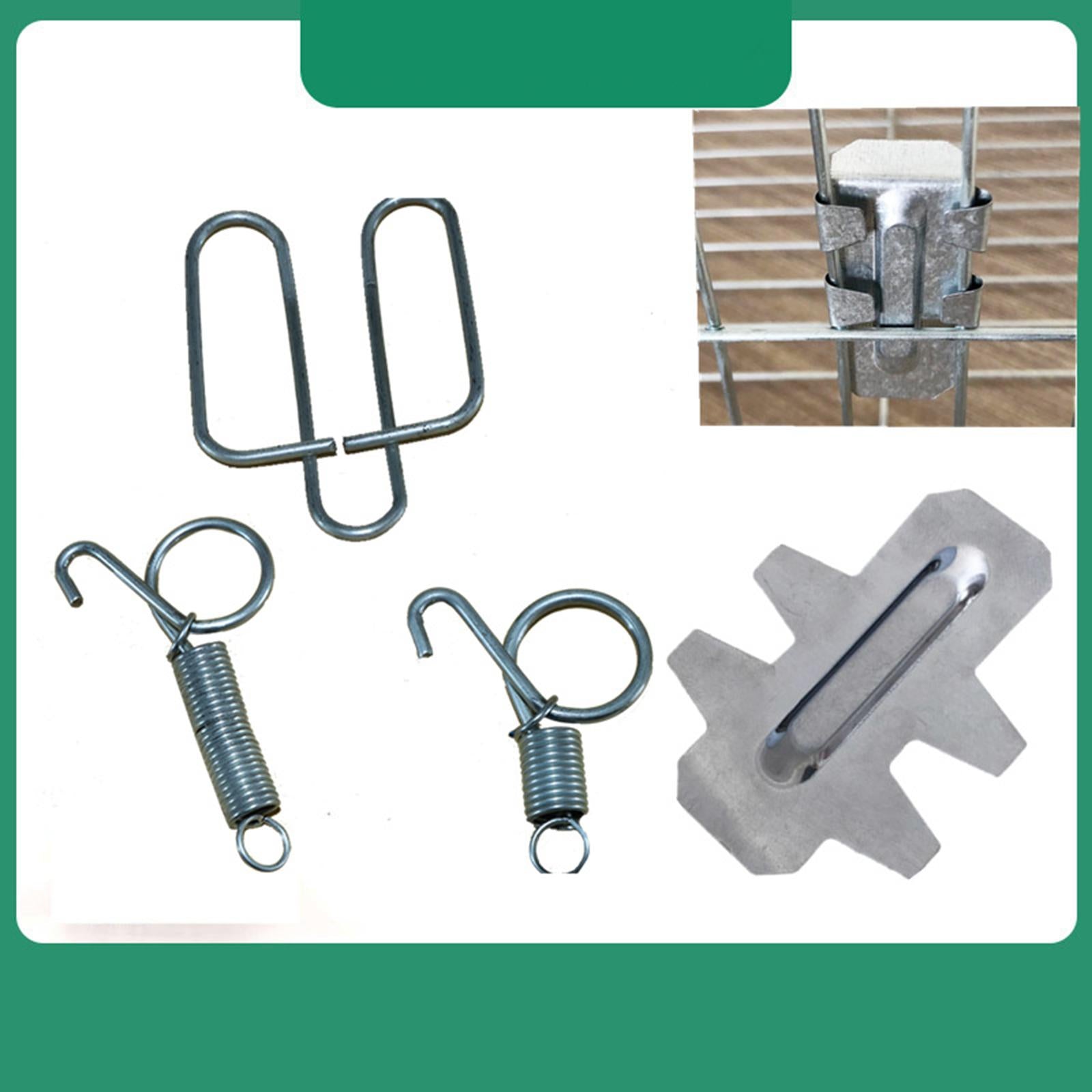 10 Packs Elastic Metal Cage Door Spring Hook for Rabbit Cage Large