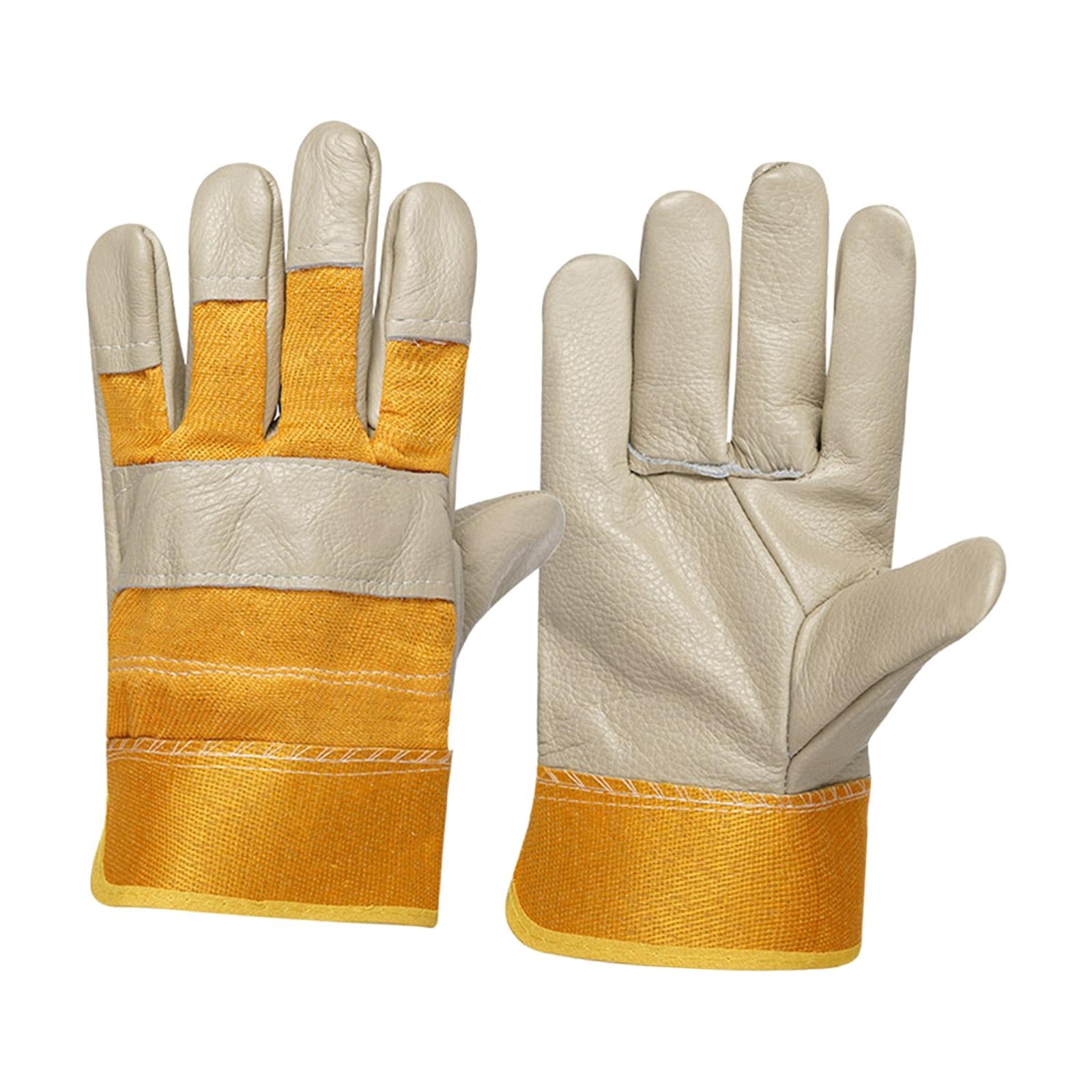 Welding Work Gloves Protection Gloves Fire Resistant for Welding Beige