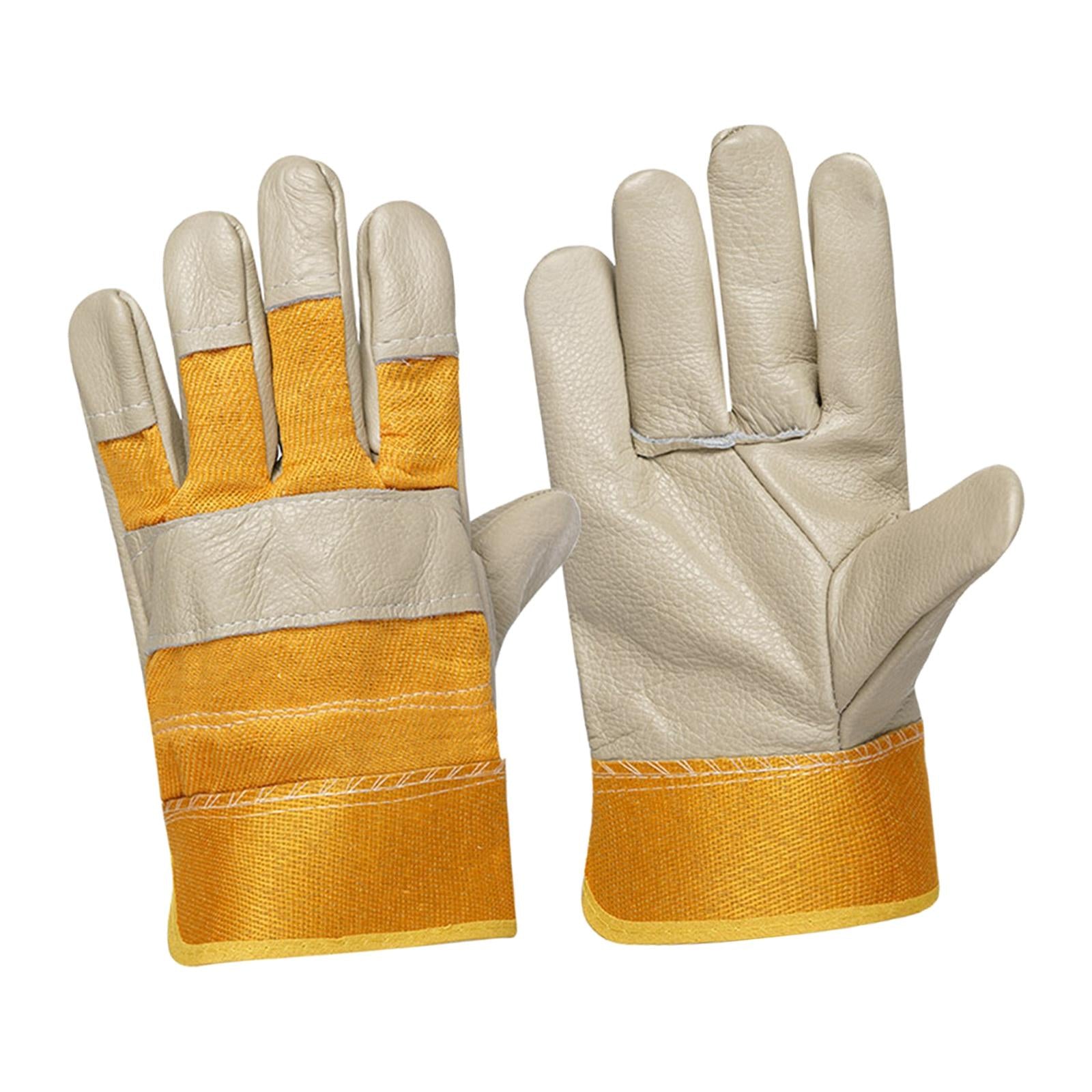Welding Work Gloves Protection Gloves Fire Resistant for Welding Beige