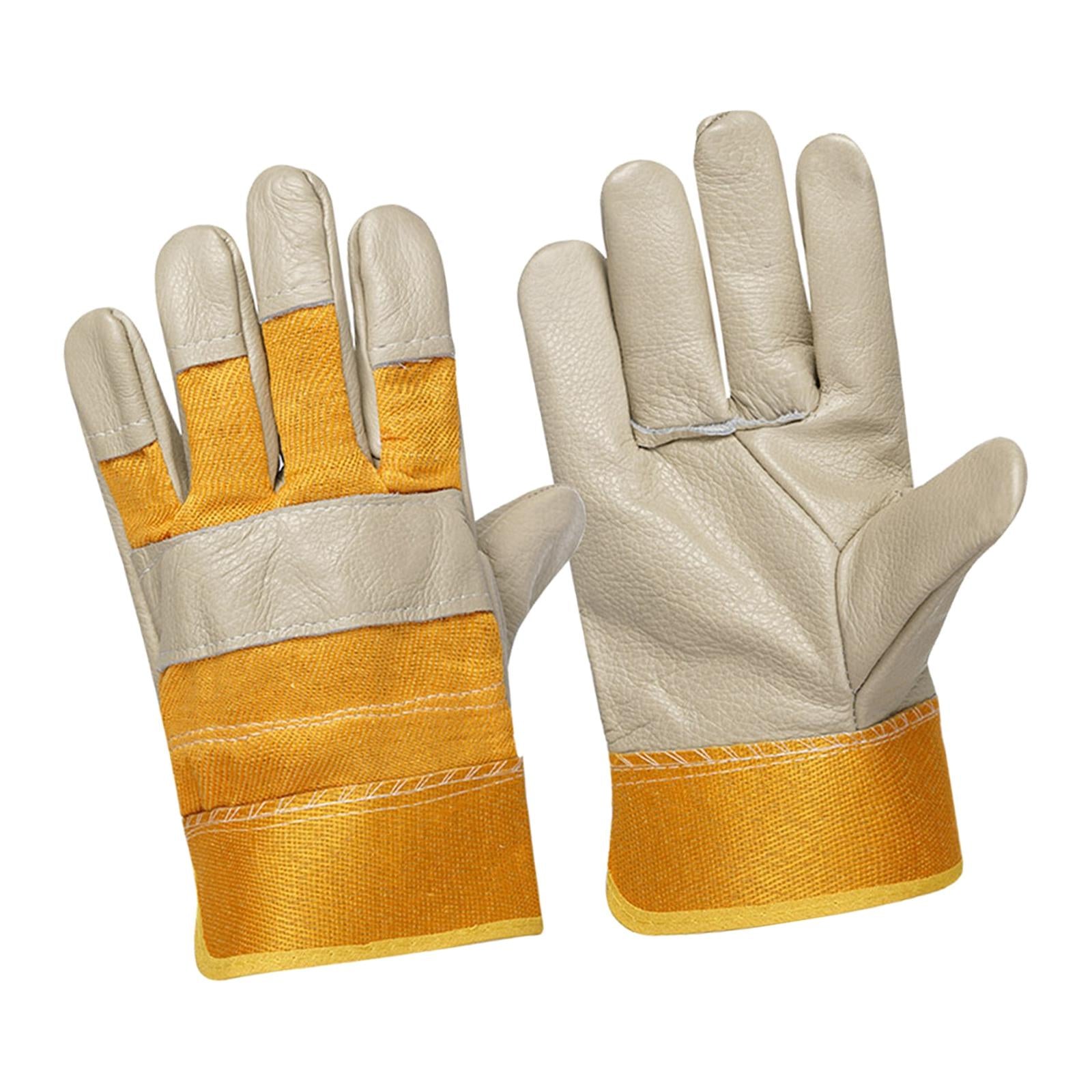 Welding Work Gloves Protection Gloves Fire Resistant for Welding Beige