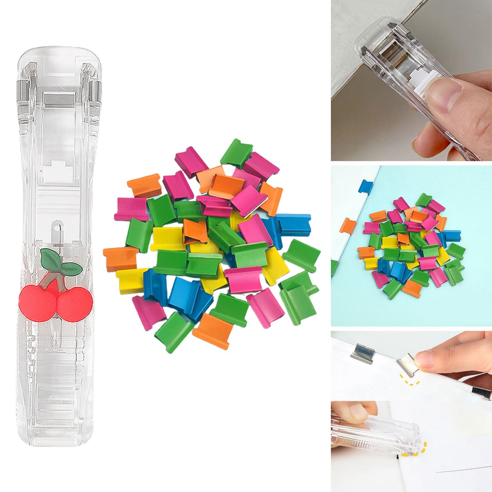 Mini Stapler Classroom Small Stapler Set Fixing Stationery Cherry