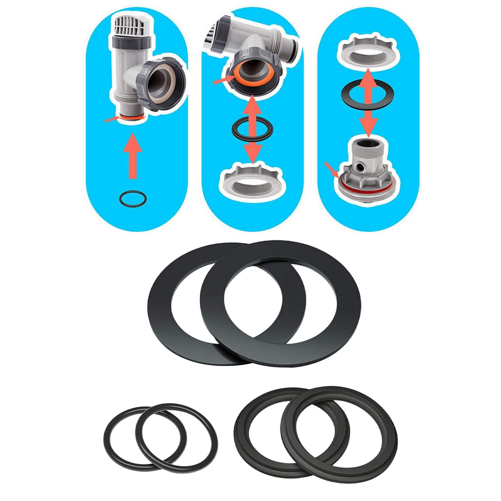6Pcs Pool Column Rubber Gasket Fittings for Replacement Large Strainer