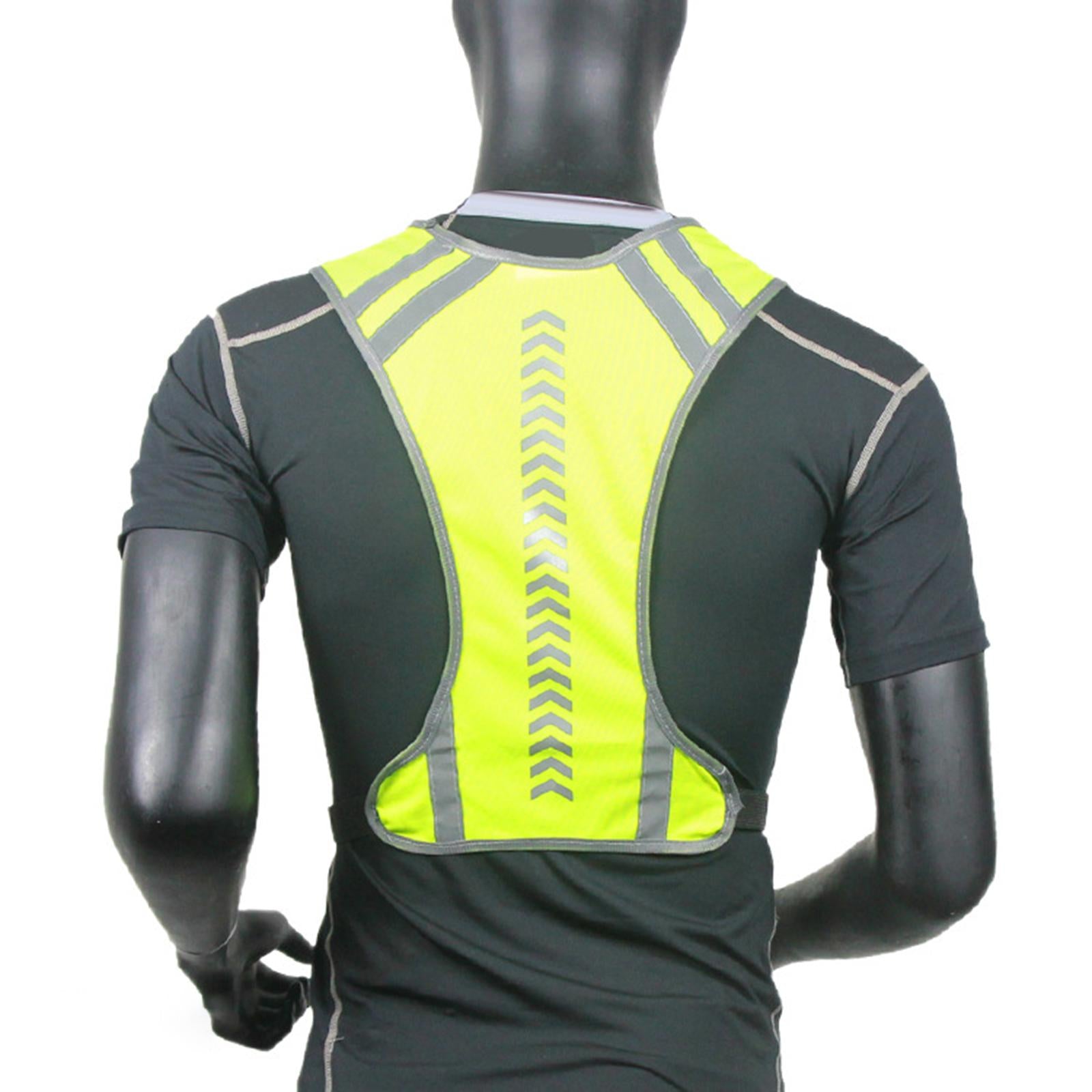 Reflective Vest Adjustable Sleeveless Garment for Cycling Runner Unisex