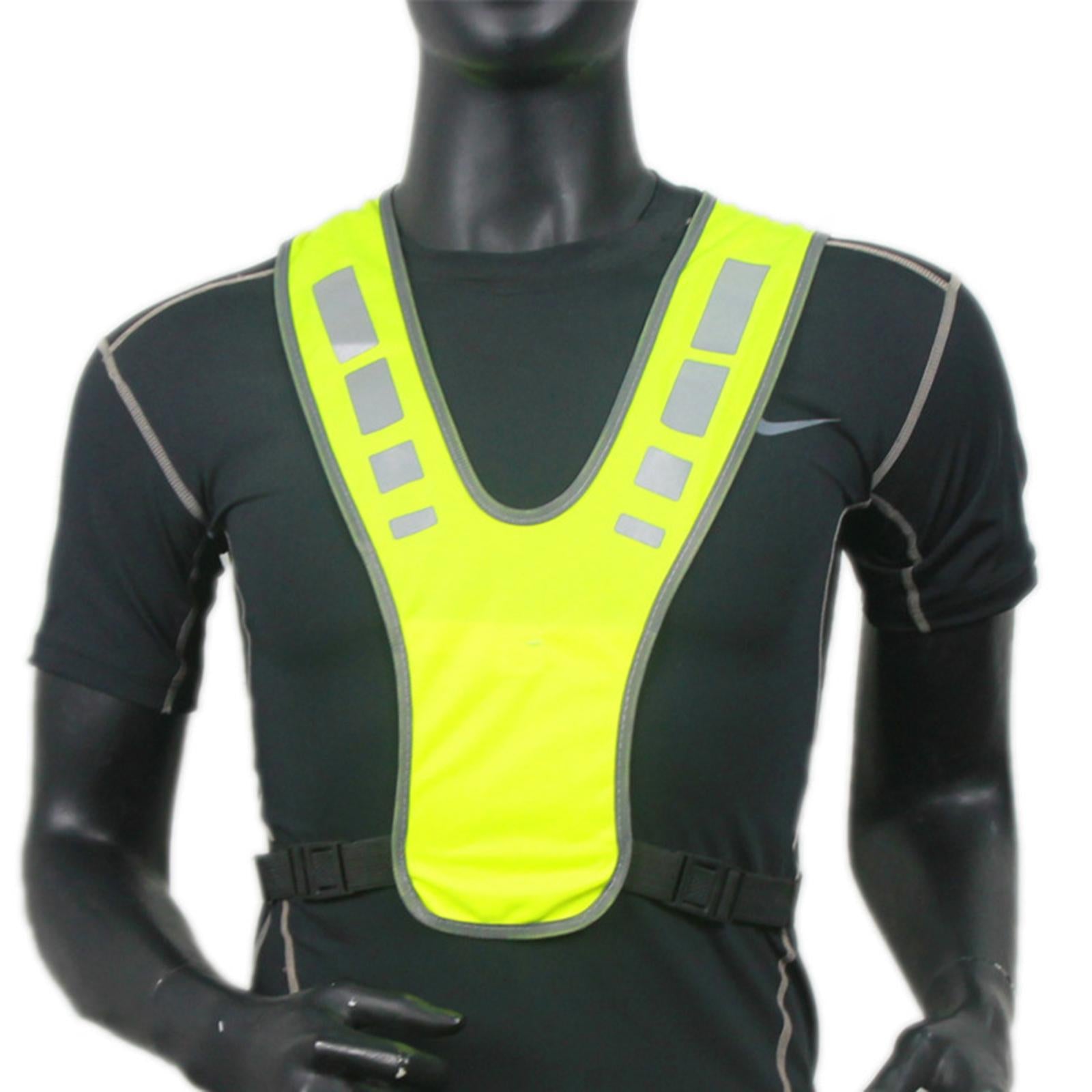 Reflective Vest Adjustable Sleeveless Garment for Cycling Runner Unisex