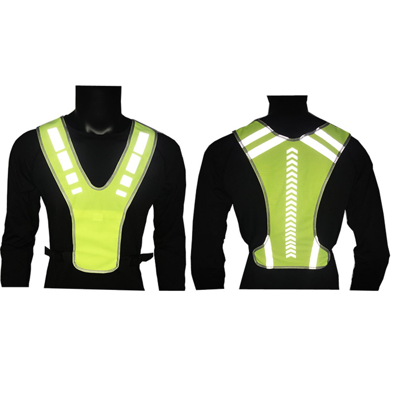 Reflective Vest Adjustable Sleeveless Garment for Cycling Runner Unisex