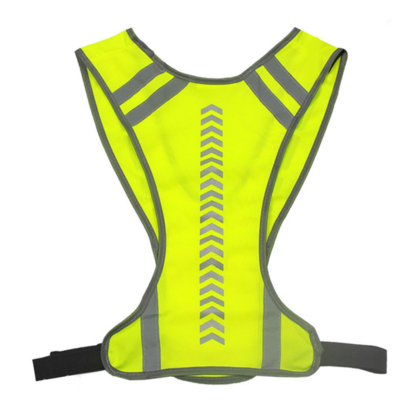 Reflective Vest Adjustable Sleeveless Garment for Cycling Runner Unisex