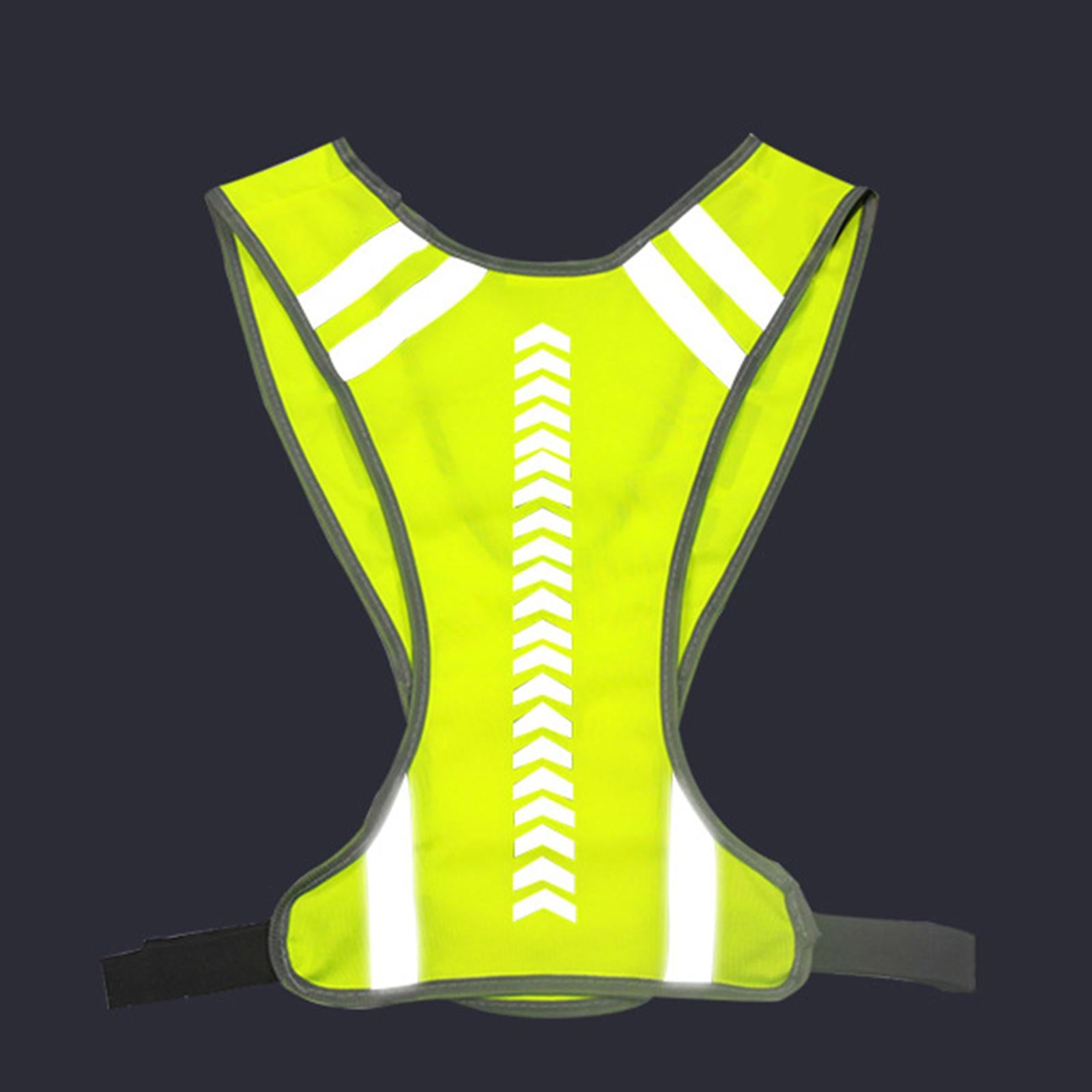 Reflective Vest Adjustable Sleeveless Garment for Cycling Runner Unisex