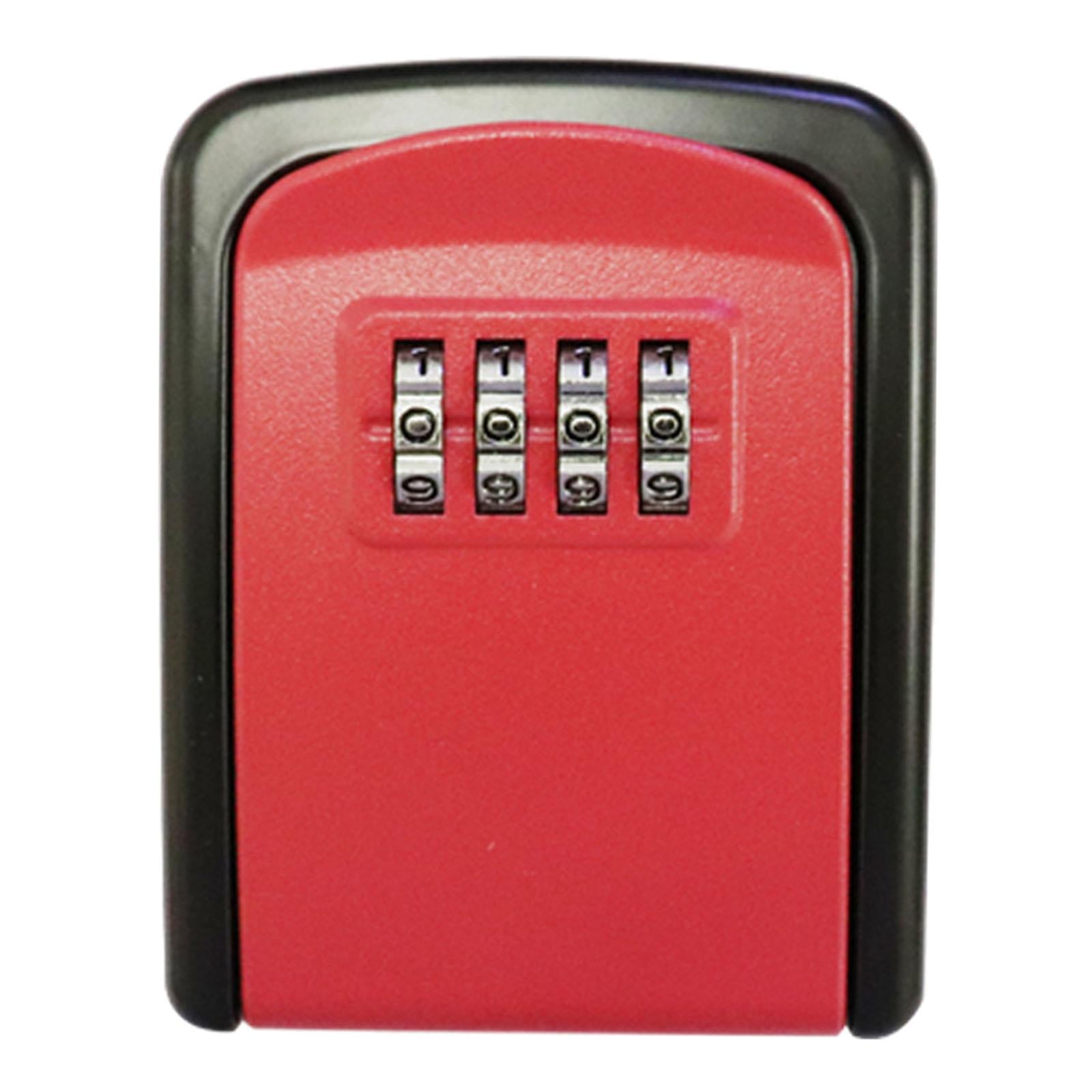 Portable Key Storage Lock Box Combination Lock Box for House red