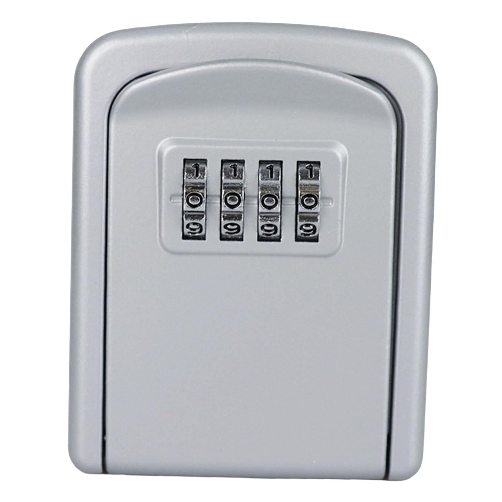 Portable Key Storage Lock Box Combination Lock Box for House silver