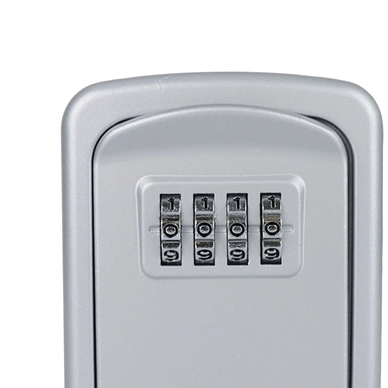 Portable Key Storage Lock Box Combination Lock Box for House silver