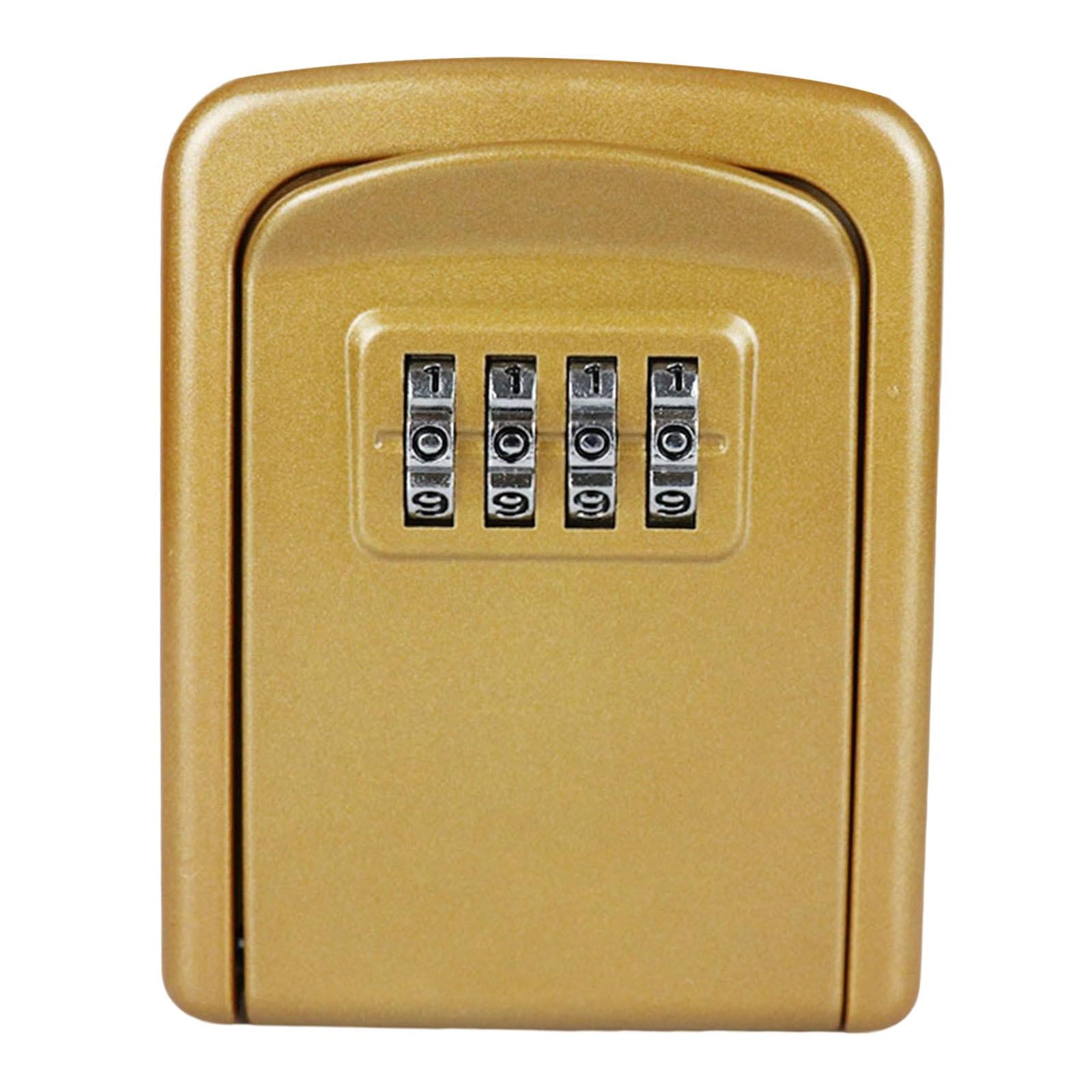 Portable Key Storage Lock Box Combination Lock Box for House gold