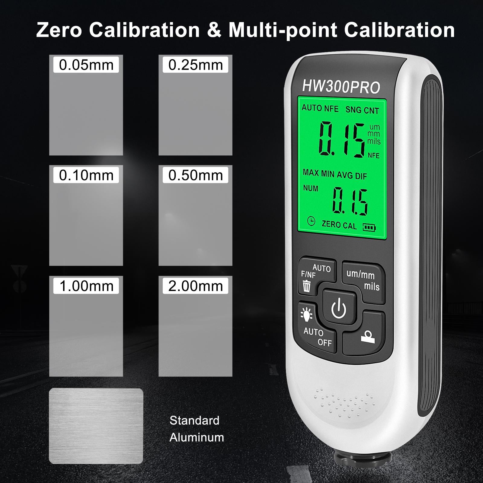 Coating Thickness Gauge Professional Digital Display for Automotive White