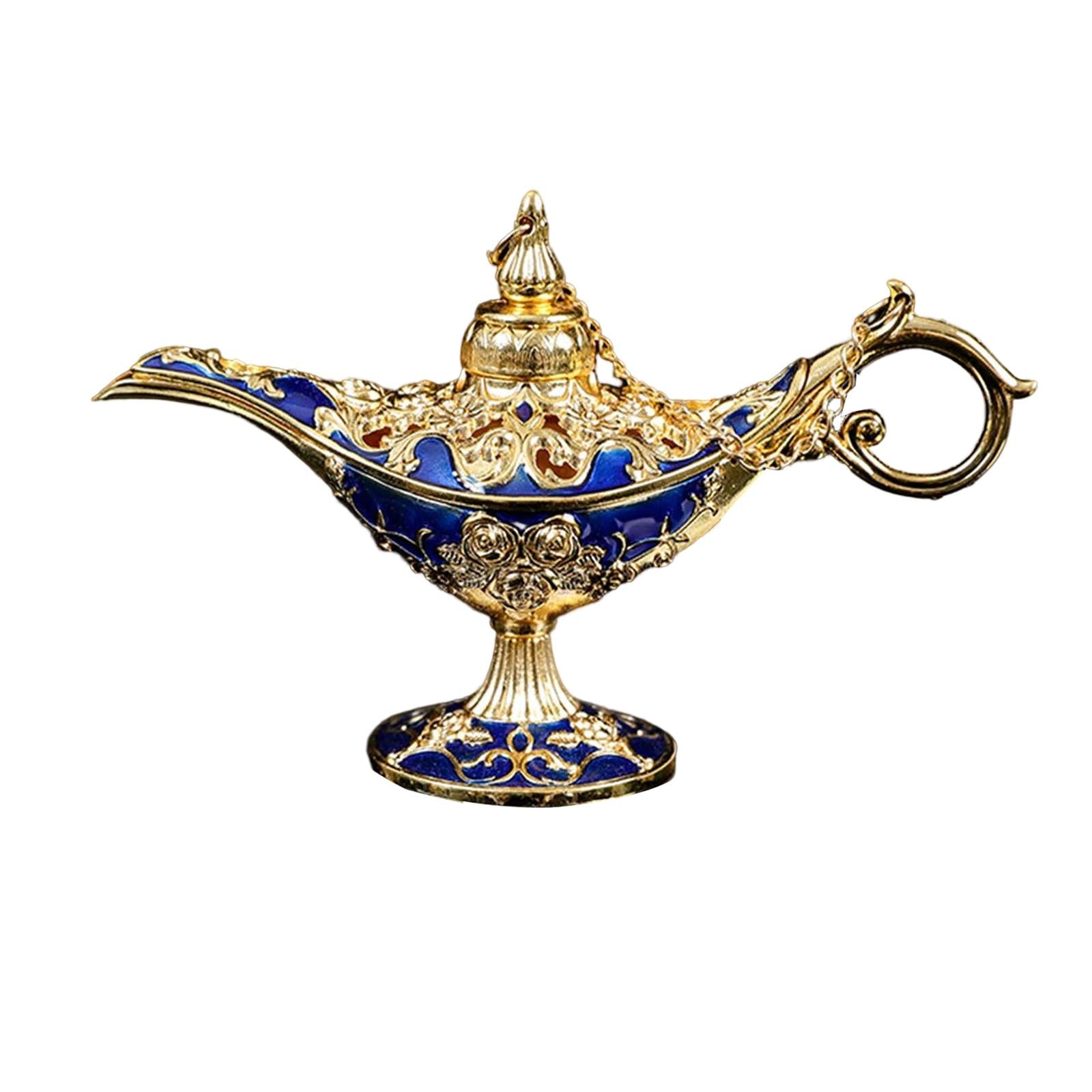 Retro Style Wishing Oil Lamp Pot Arts Crafts for Party Wedding Decoration Navy