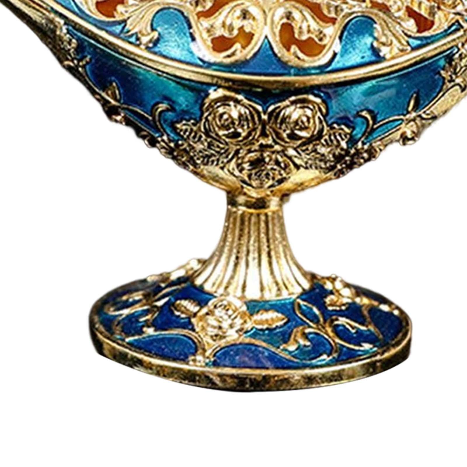 Retro Style Wishing Oil Lamp Pot Arts Crafts for Party Wedding Decoration Blue