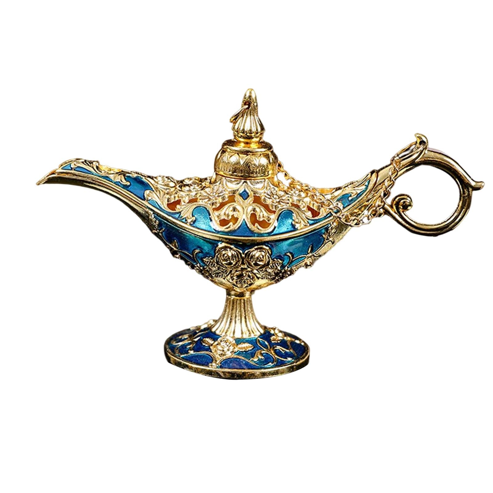 Retro Style Wishing Oil Lamp Pot Arts Crafts for Party Wedding Decoration Blue