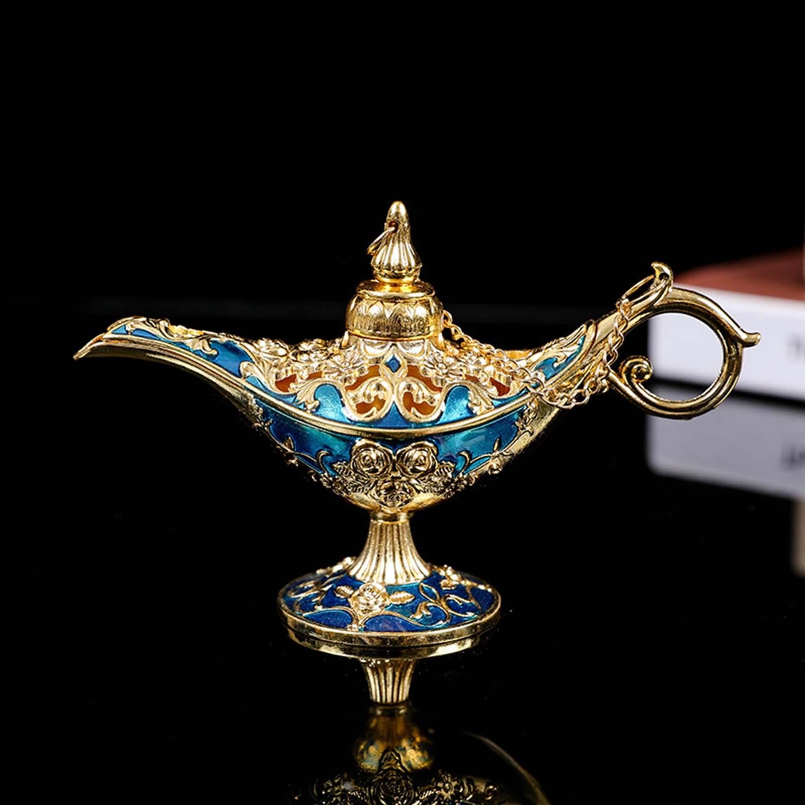 Retro Style Wishing Oil Lamp Pot Arts Crafts for Party Wedding Decoration Blue