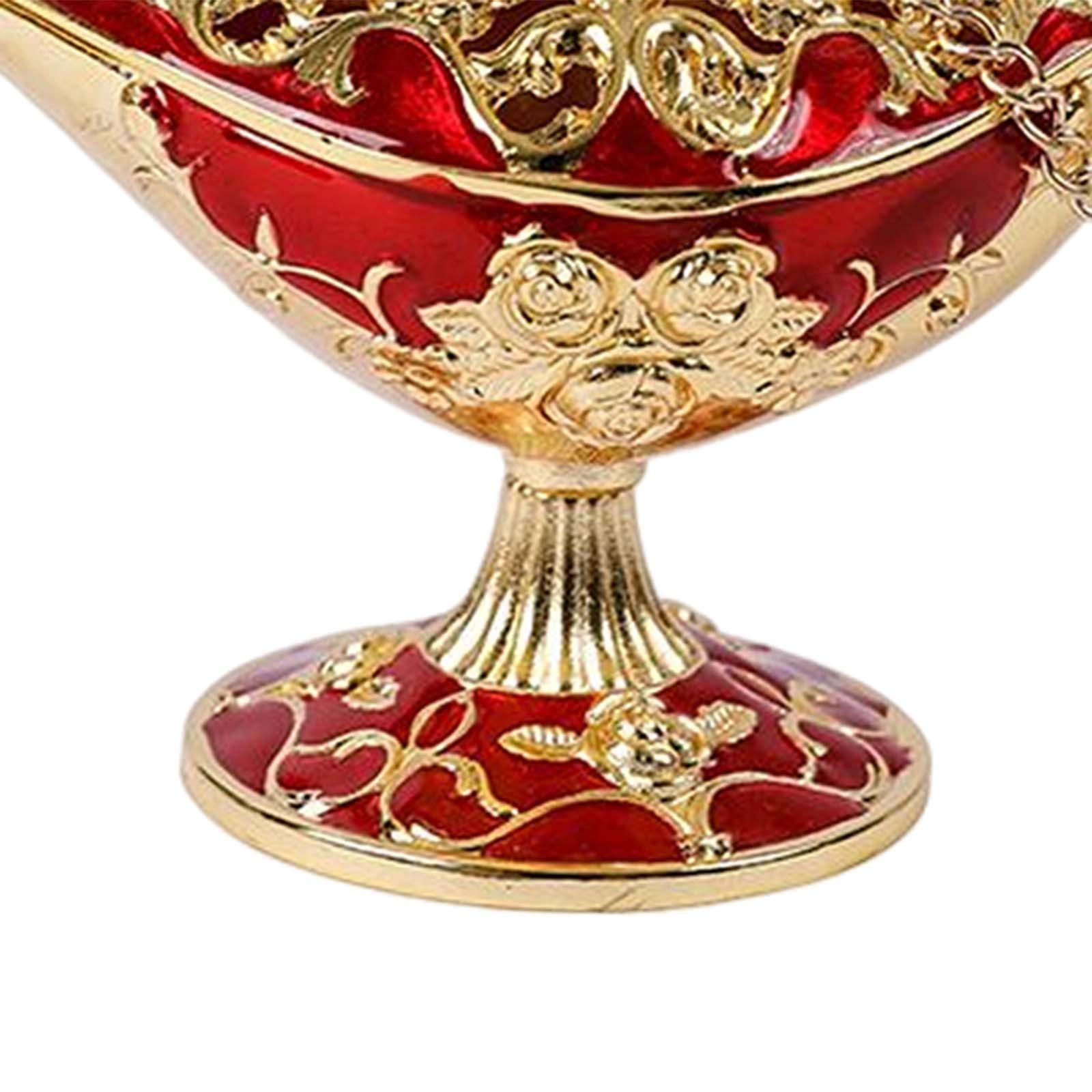 Retro Style Wishing Oil Lamp Pot Arts Crafts for Party Wedding Decoration Red