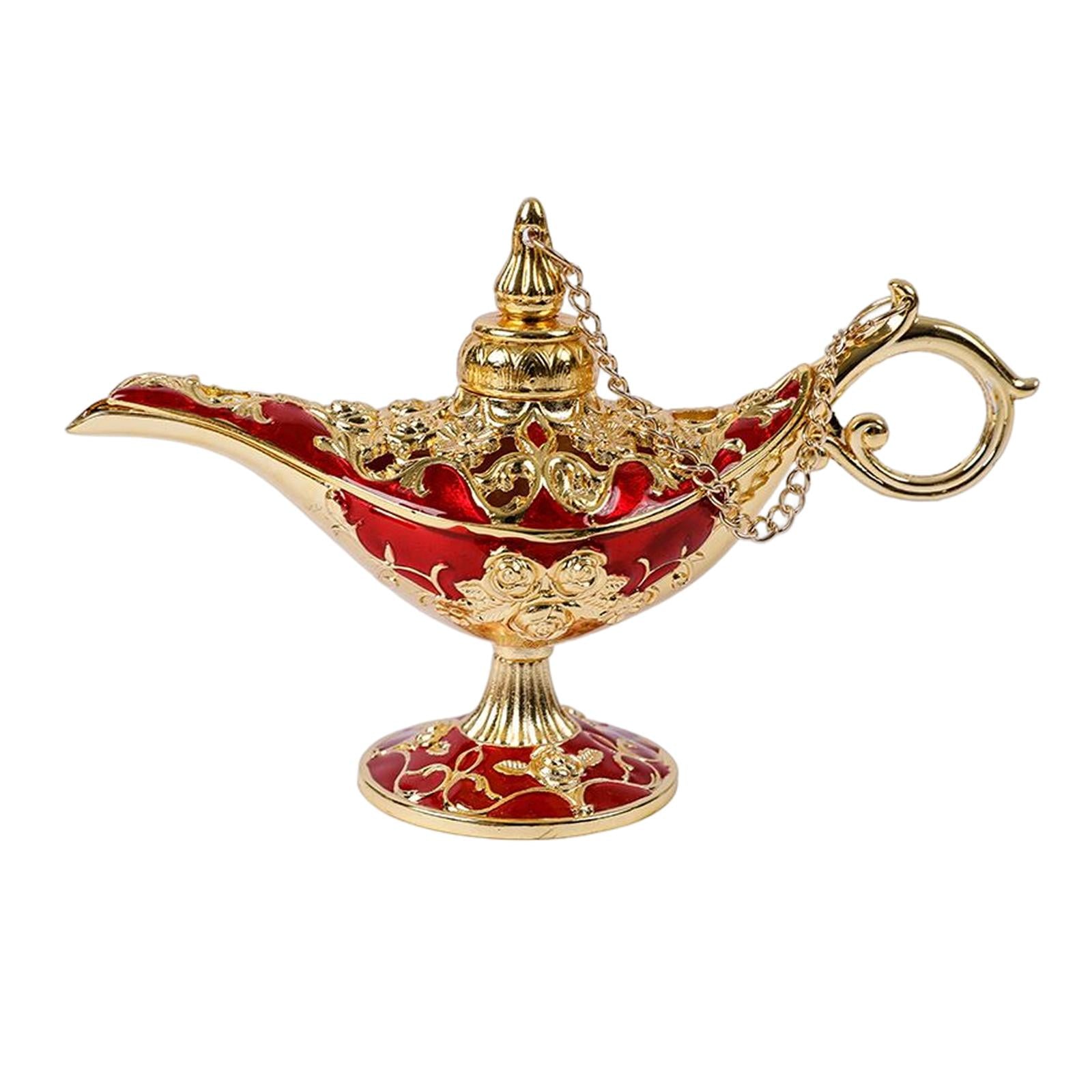 Retro Style Wishing Oil Lamp Pot Arts Crafts for Party Wedding Decoration Red