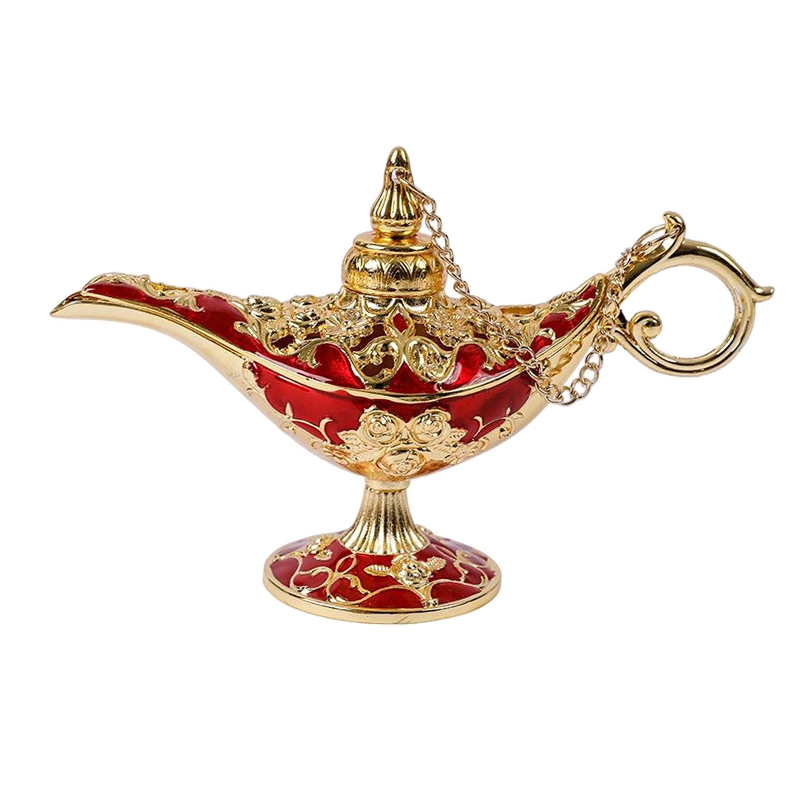 Retro Style Wishing Oil Lamp Pot Arts Crafts for Party Wedding Decoration Red