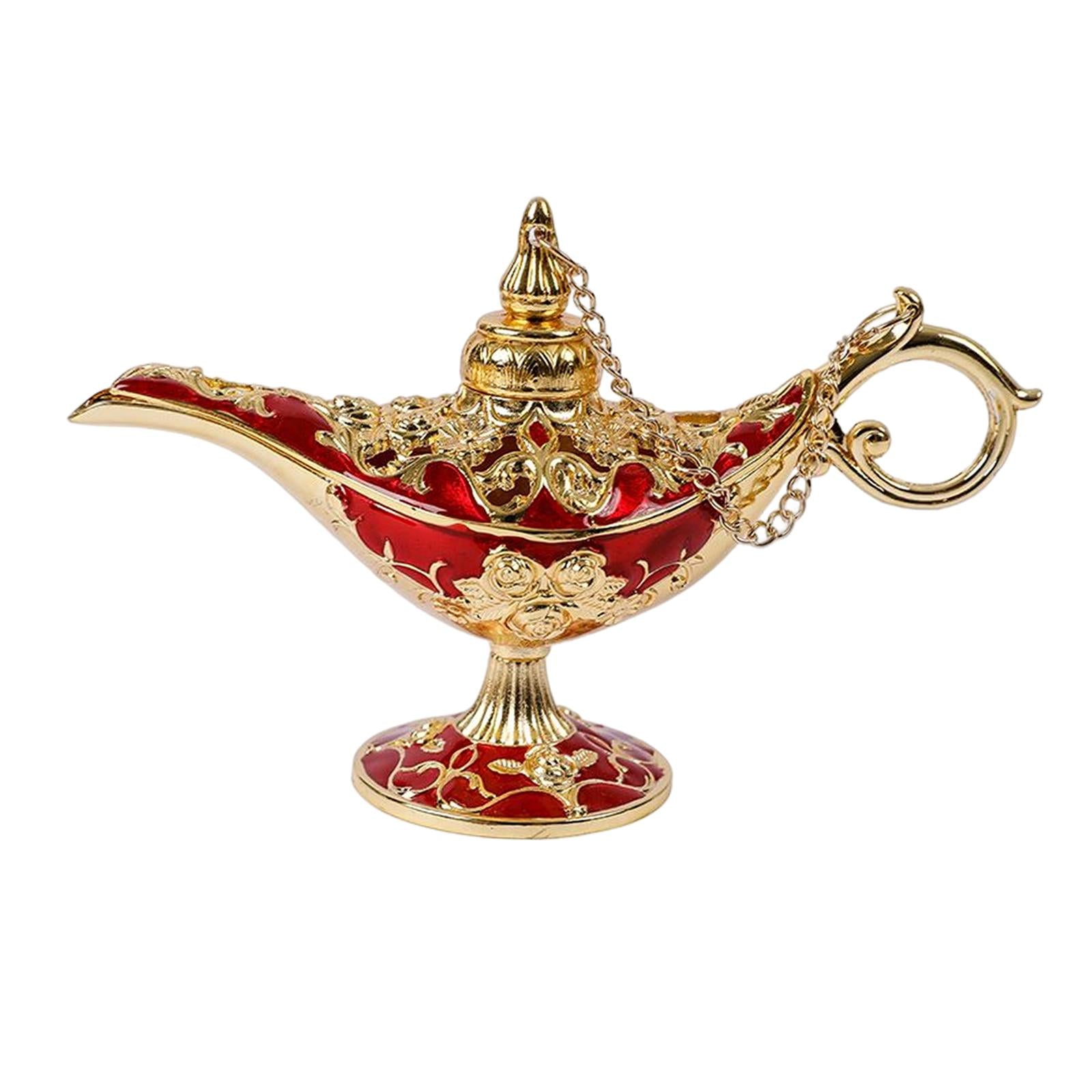 Retro Style Wishing Oil Lamp Pot Arts Crafts for Party Wedding Decoration Red