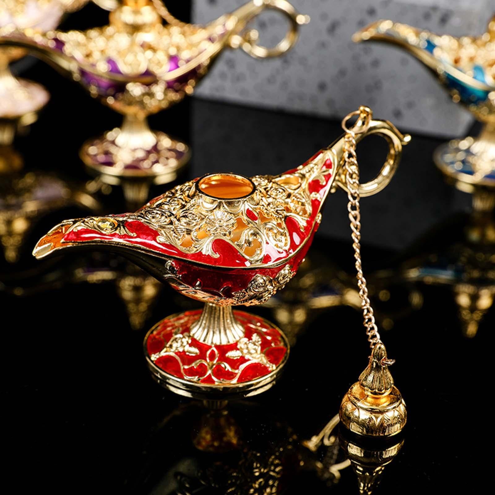 Retro Style Wishing Oil Lamp Pot Arts Crafts for Party Wedding Decoration Red