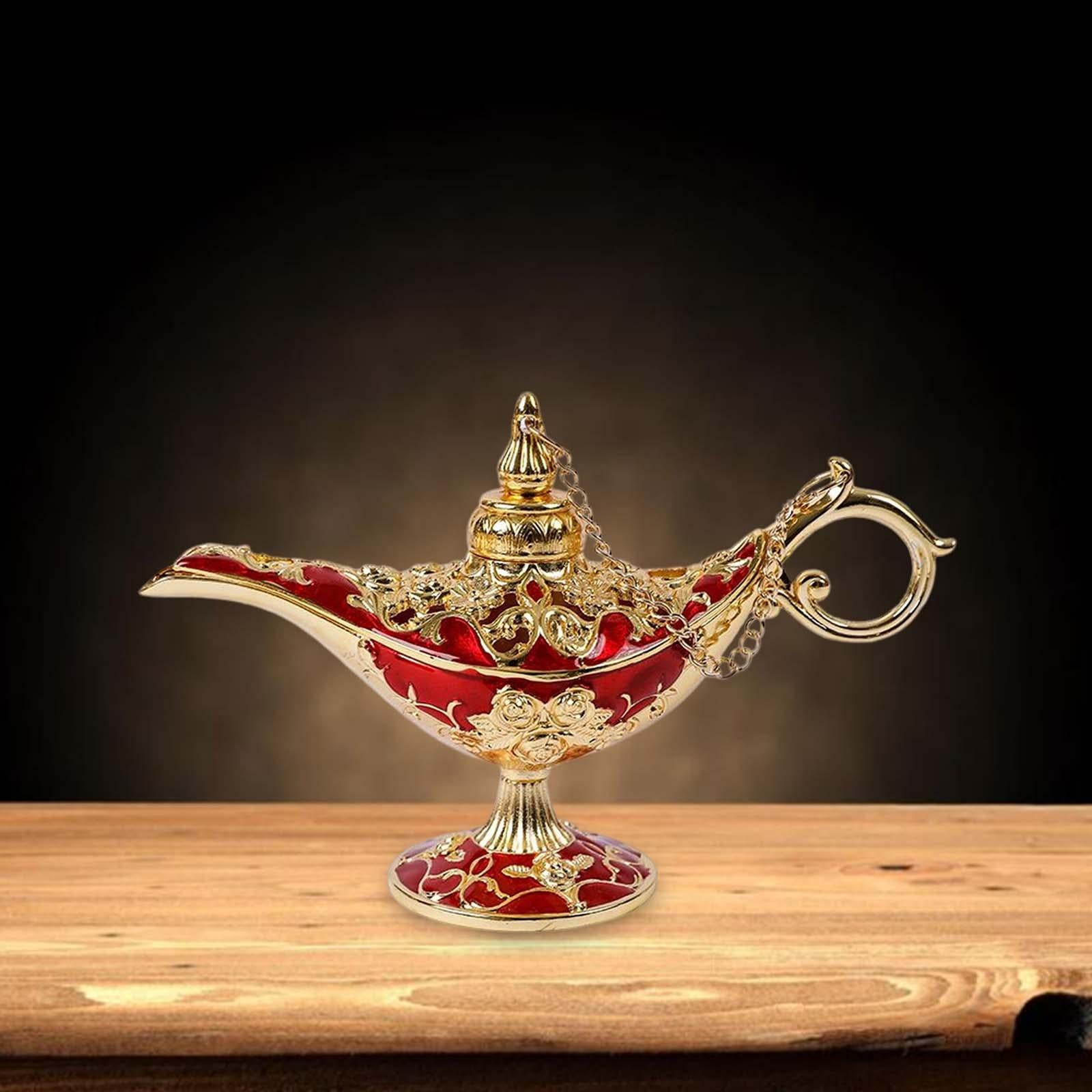 Retro Style Wishing Oil Lamp Pot Arts Crafts for Party Wedding Decoration Red