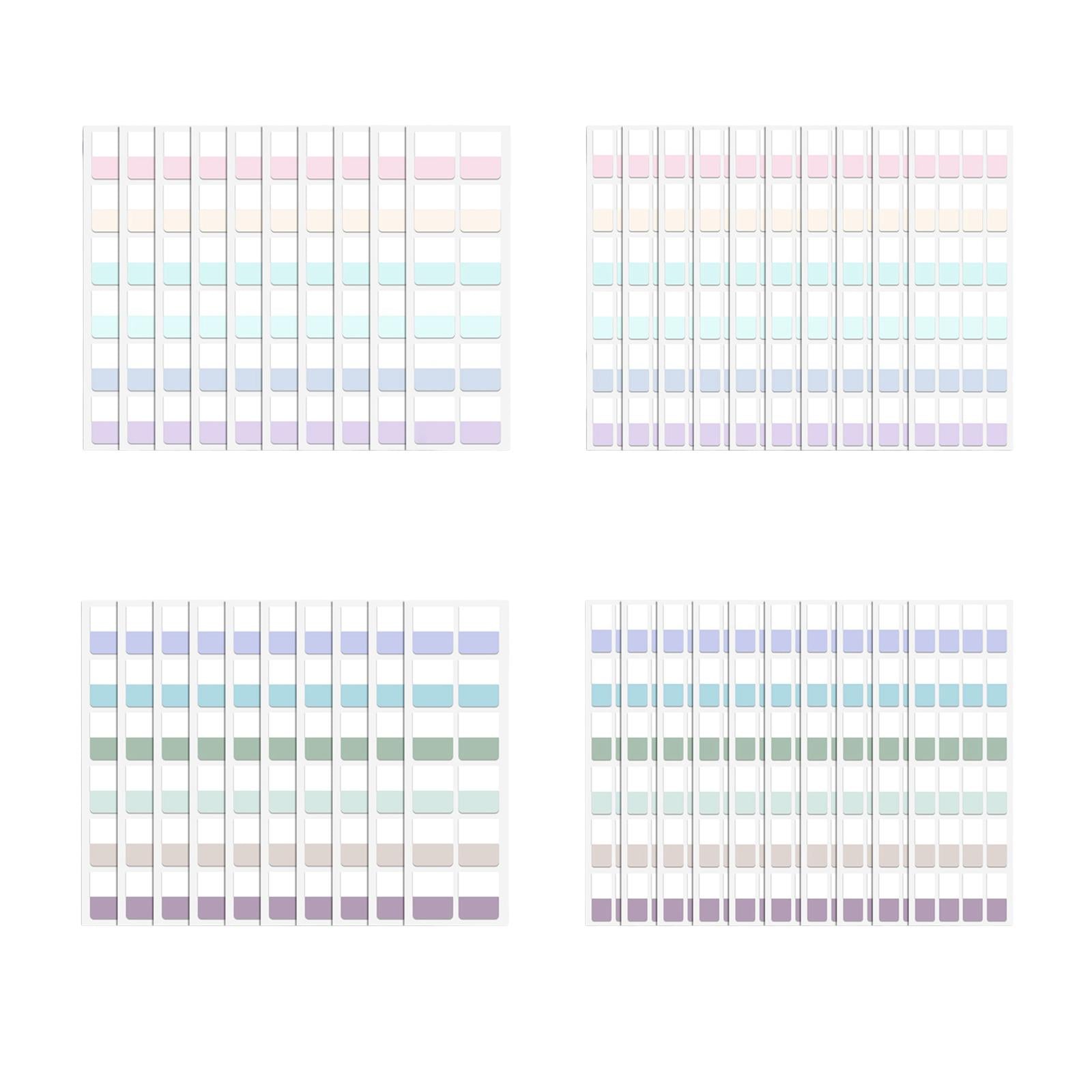 Color Sticky Index Tabs Labels Memo 4 Sheets for Office 4x120pcs light color