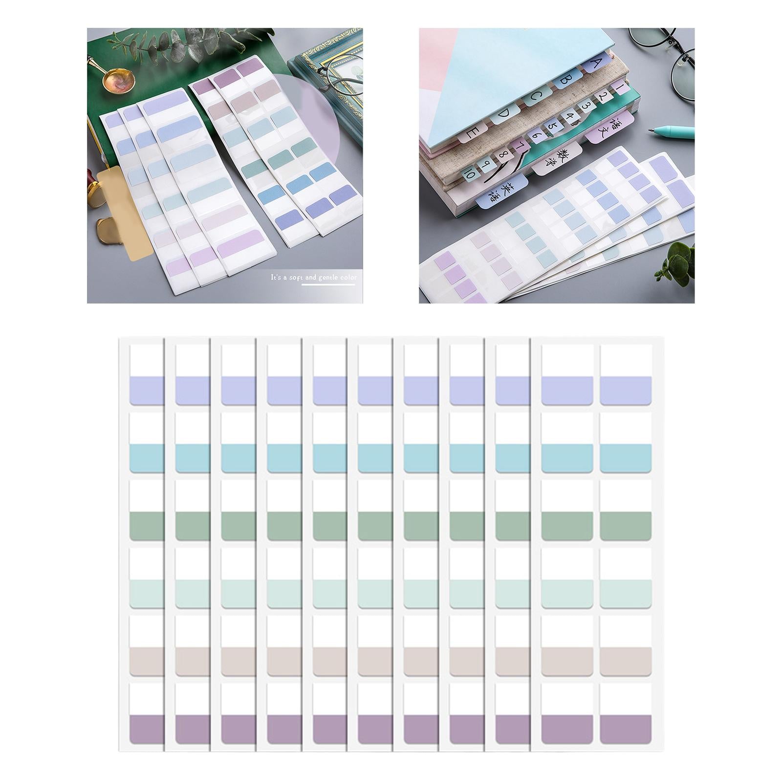 Color Sticky Index Tabs Labels Memo 4 Sheets for Office 4x120pcs retro