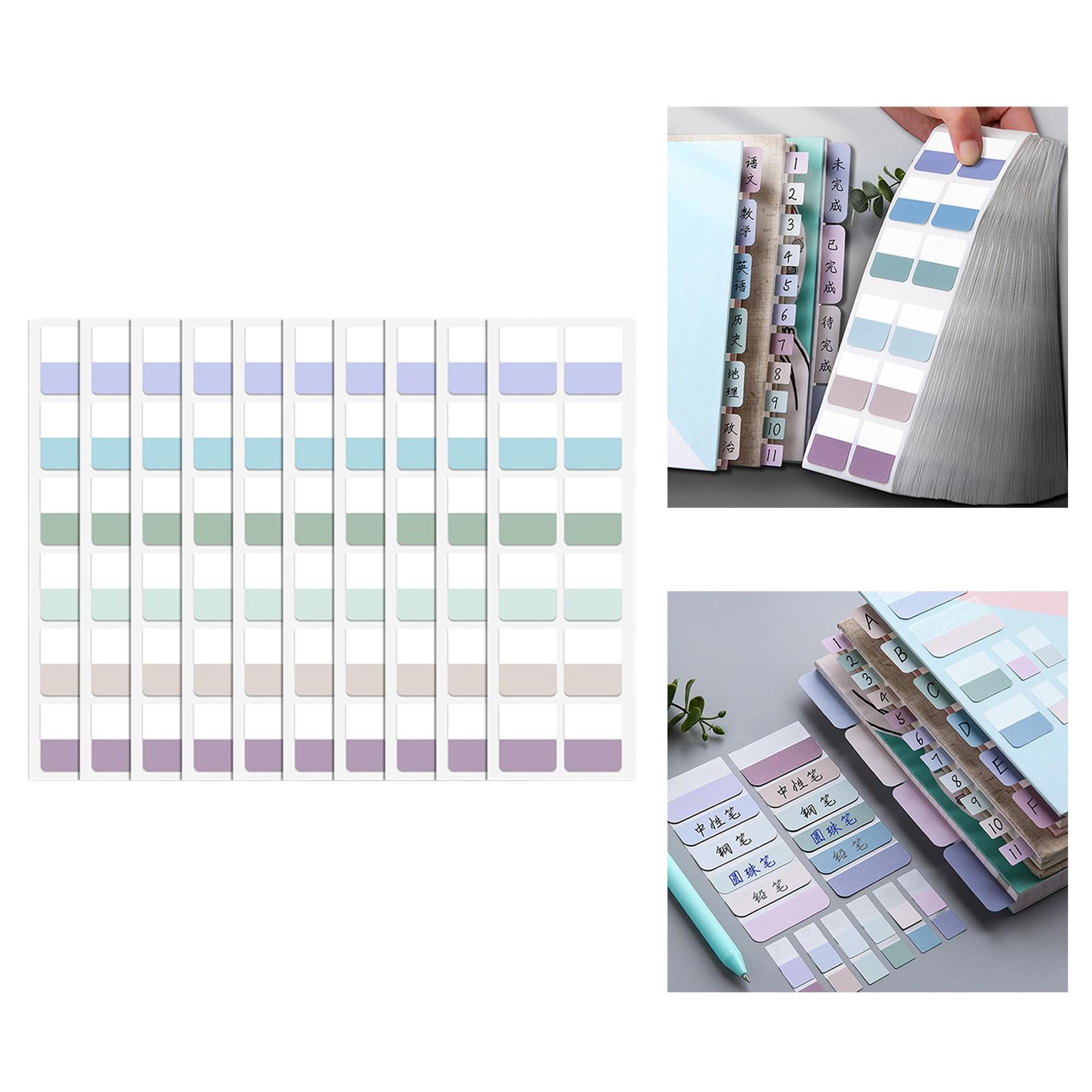 Color Sticky Index Tabs Labels Memo 4 Sheets for Office 4x120pcs retro