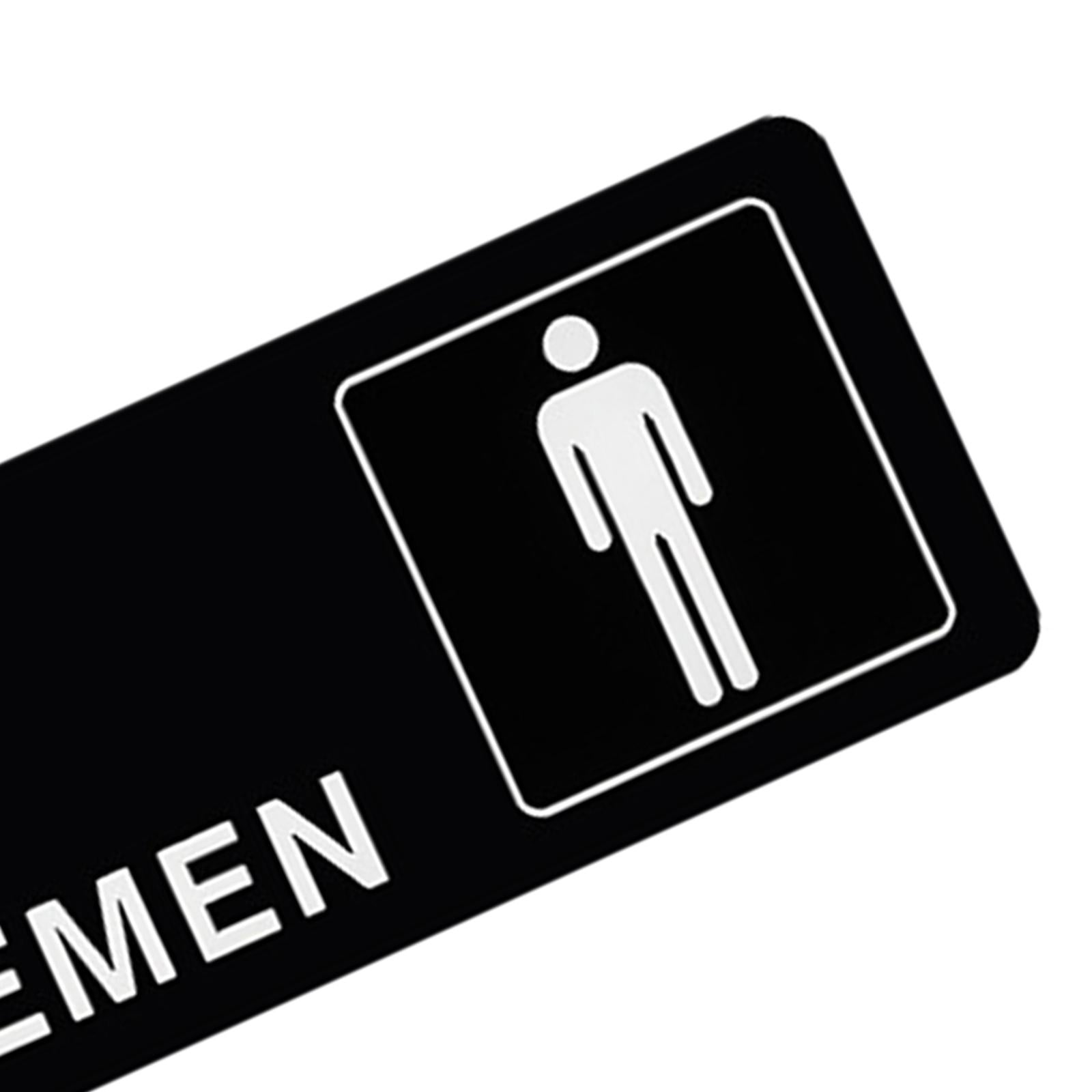 1 Pair Toilet Sign Acrylic Wall Sticker Decor Rectangle for Office Washroom