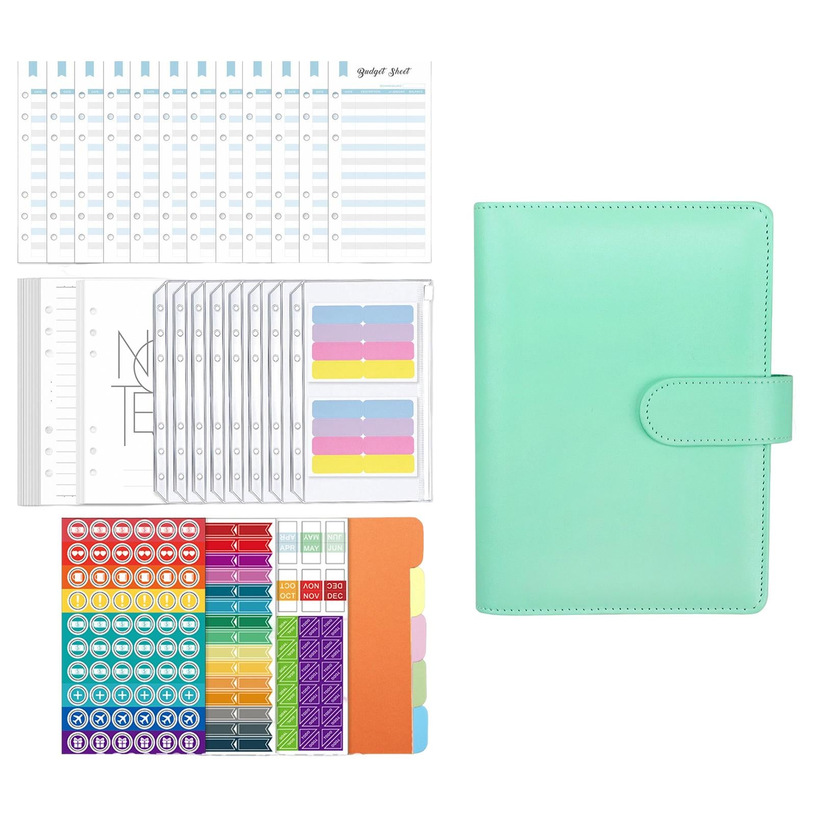 A6 Budget Binder Practical Lightweight Comfortable for Passport Home Cards Green