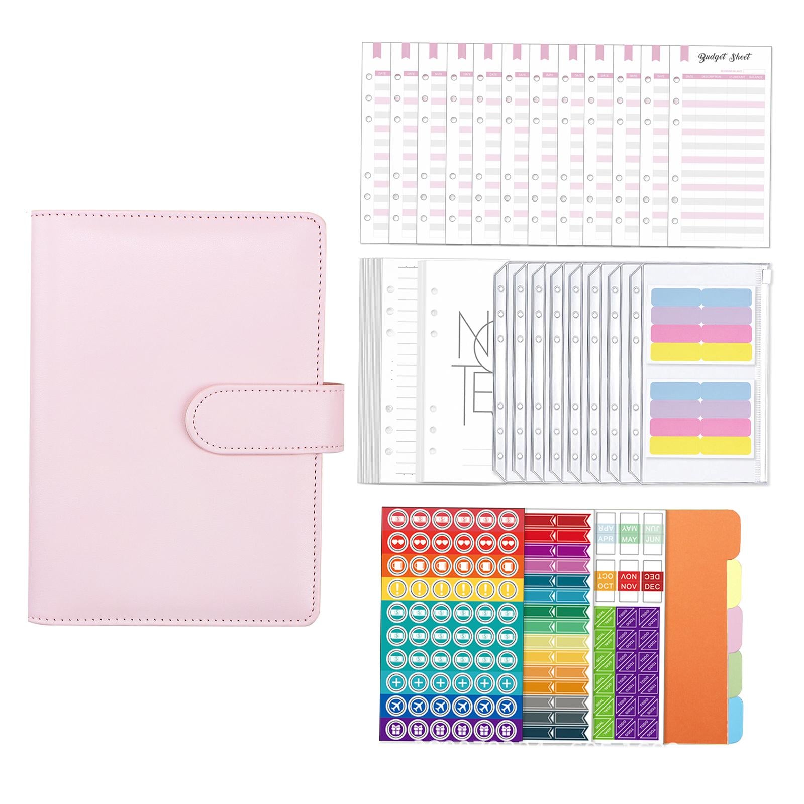 A6 Budget Binder Practical Lightweight Comfortable for Passport Home Cards Pink