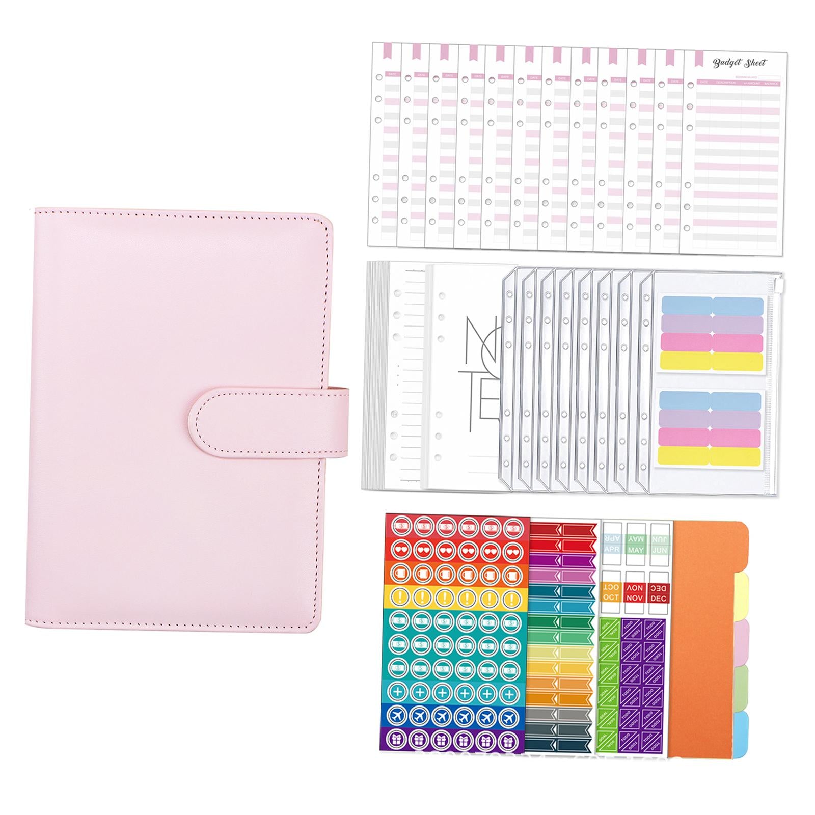 A6 Budget Binder Practical Lightweight Comfortable for Passport Home Cards Pink