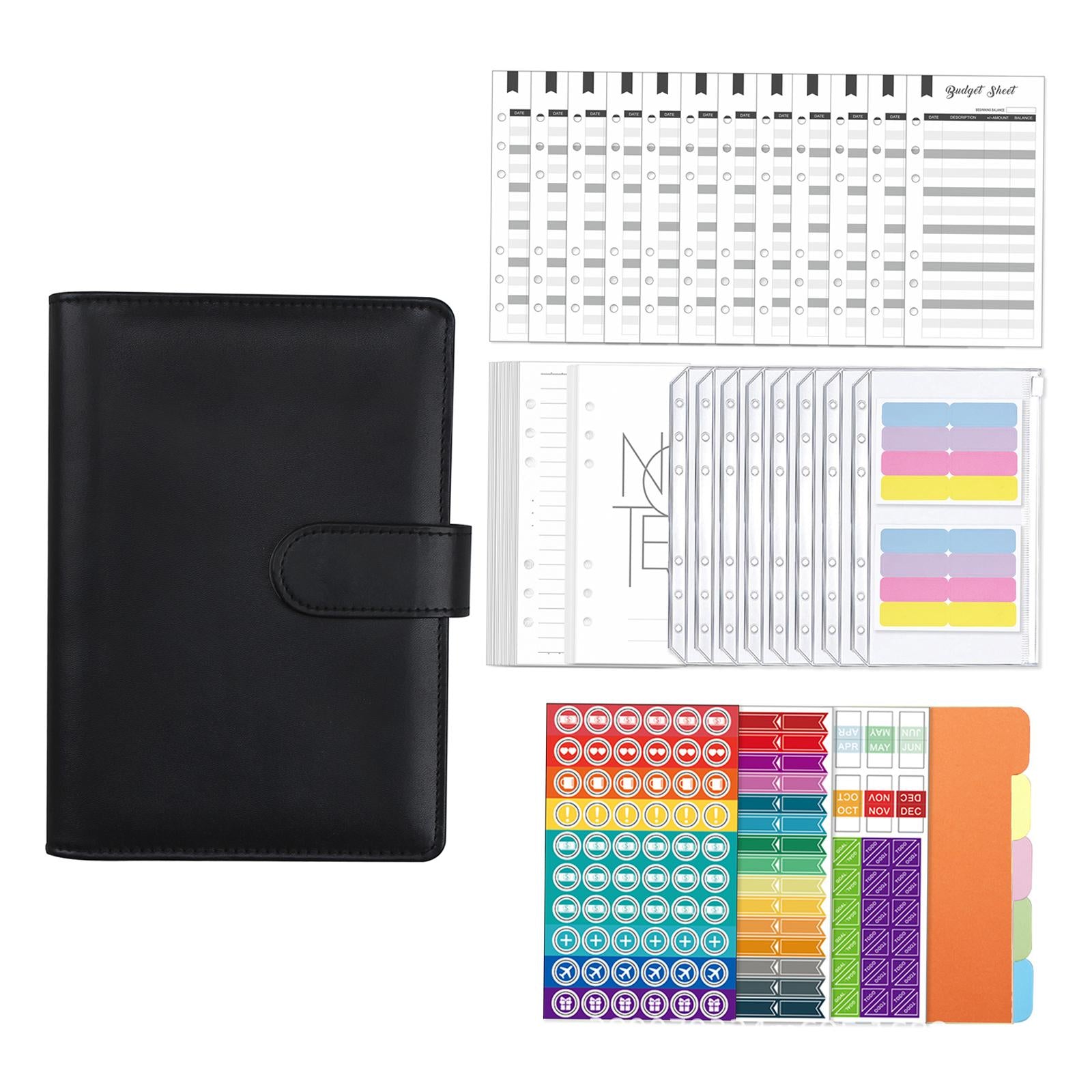 A6 Budget Binder Practical Lightweight Comfortable for Passport Home Cards Black