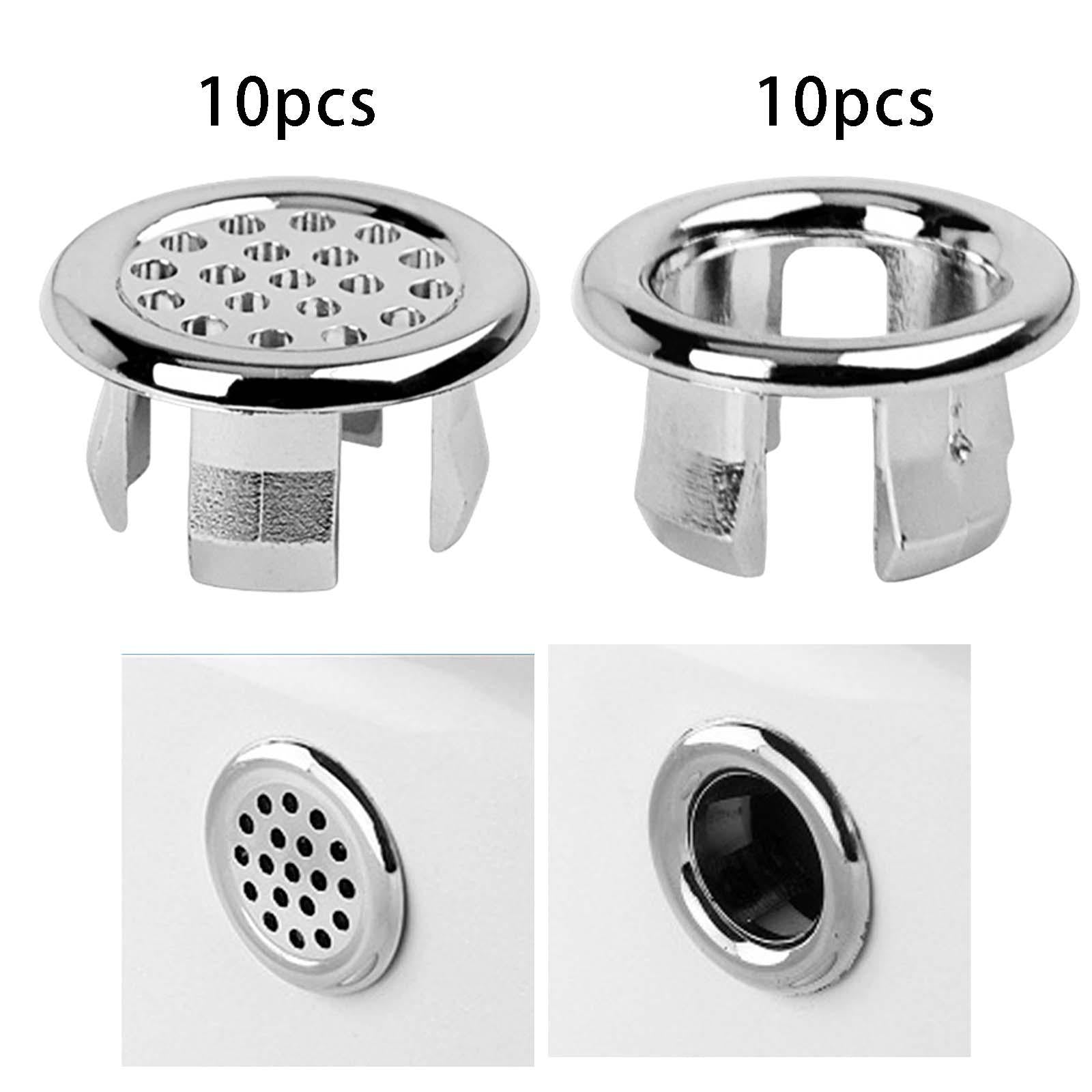 10Pcs Sink Overflow Cap Overflow Cover Vanity Sink Overflow Cap for Kitchen Mesh