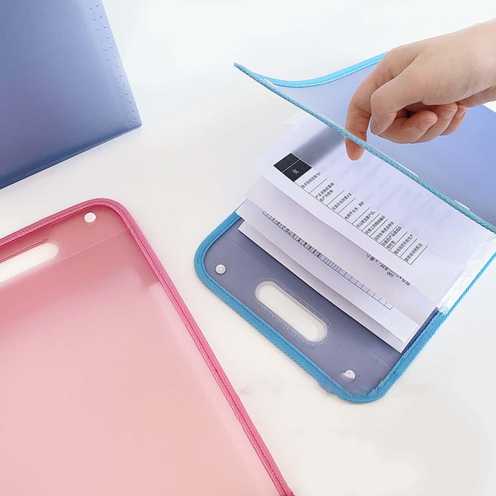 Portable File Folder Paper Storage Large Capacity Gifts Pink 13 Grids