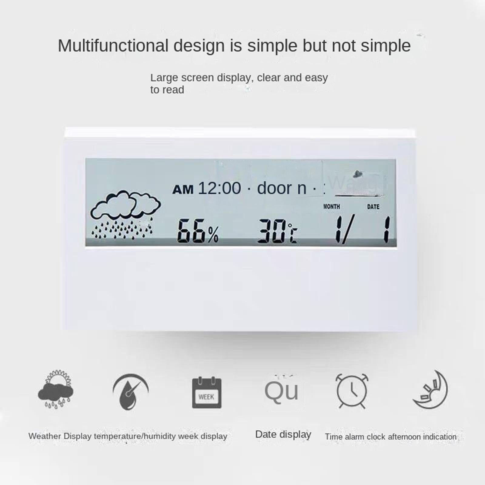 Digital Alarm Clock Compact Exquisite LED Practical for Shelf Indoor Desktop White with light