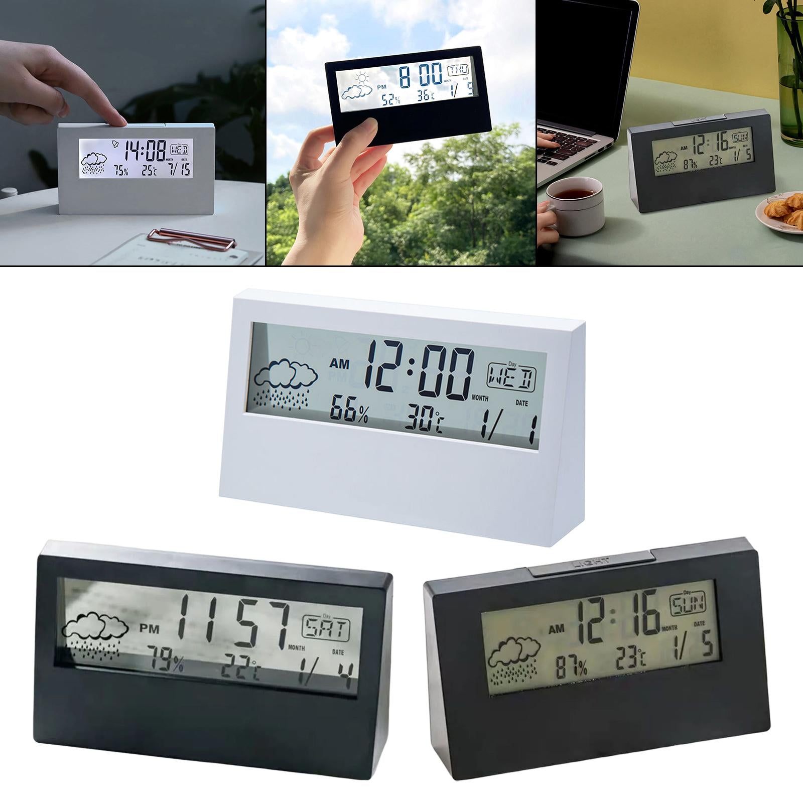 Digital Alarm Clock Compact Exquisite LED Practical for Shelf Indoor Desktop White with light