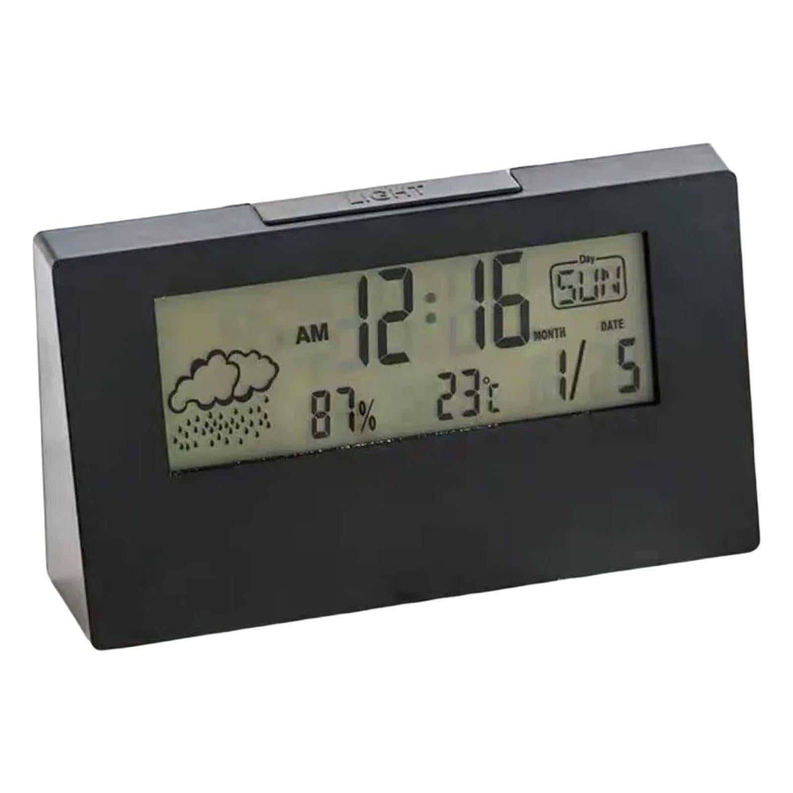 Digital Alarm Clock Compact Exquisite LED Practical for Shelf Indoor Desktop Black with light