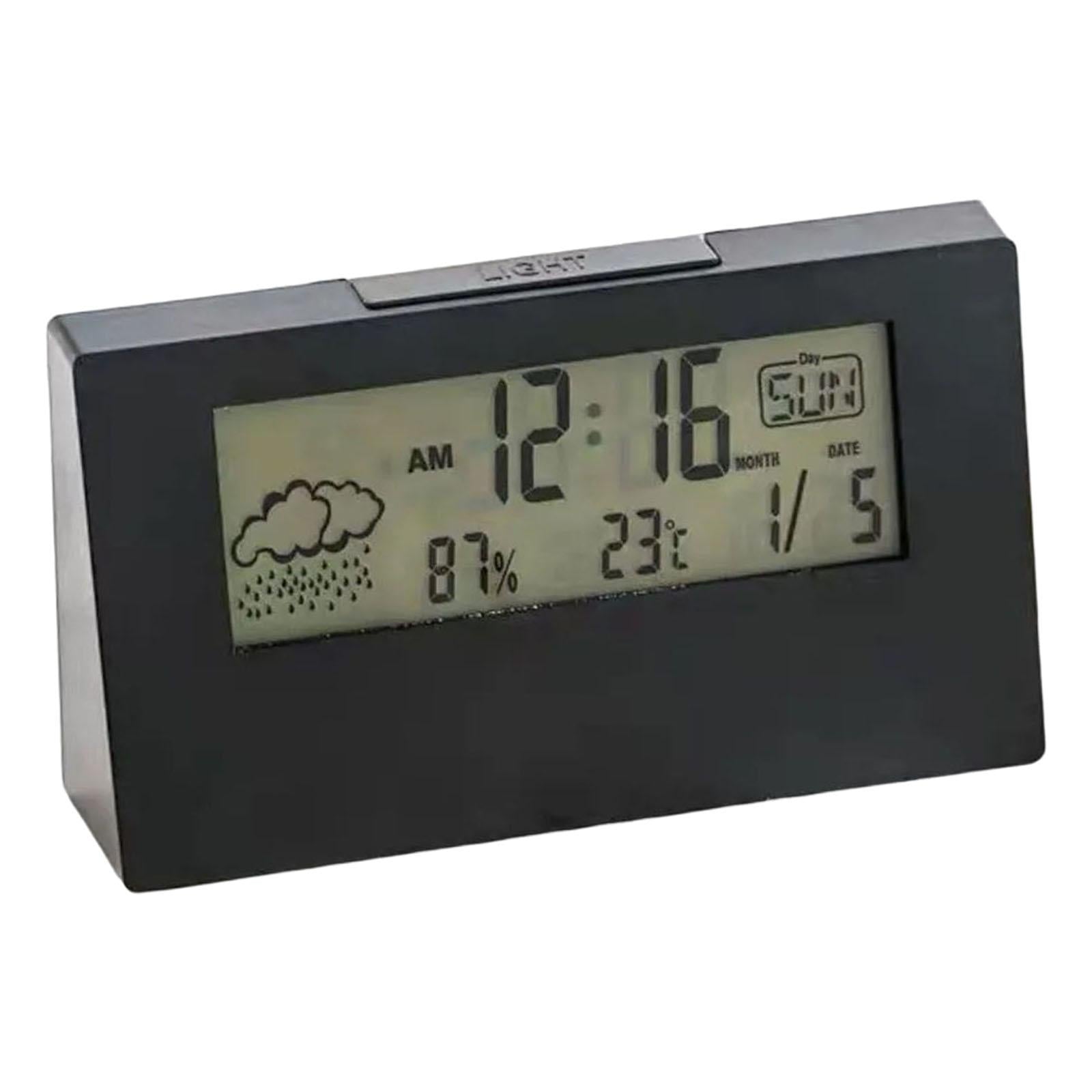 Digital Alarm Clock Compact Exquisite LED Practical for Shelf Indoor Desktop Black with light